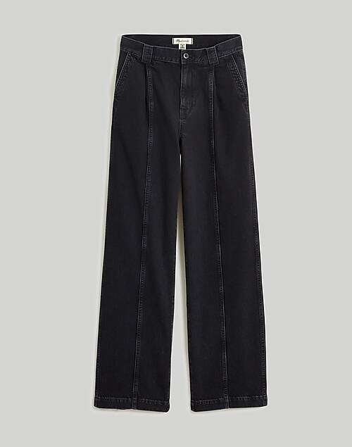 Vintage Wash Seam Detail Long Leg Straight Jeans