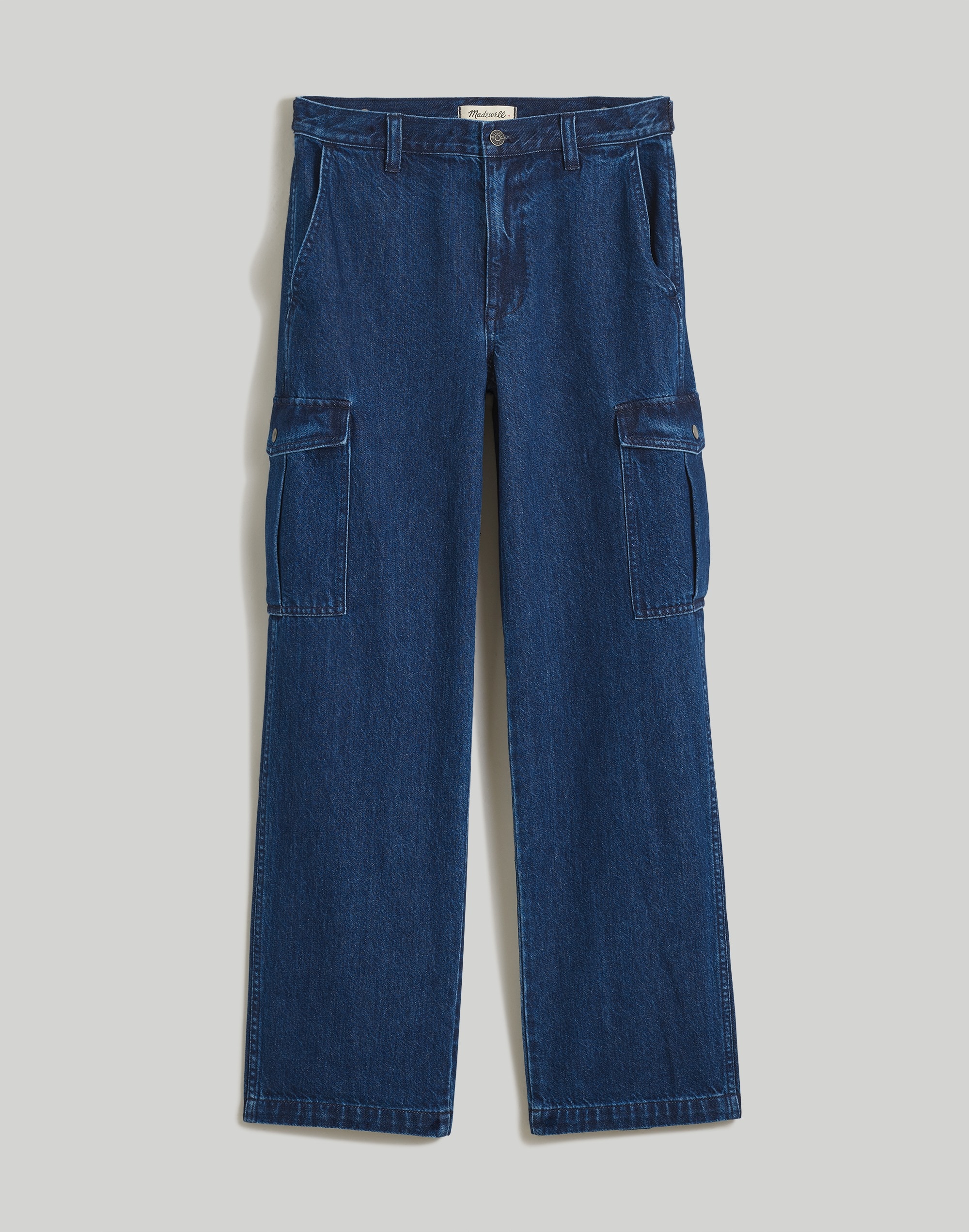 Low-Slung Straight Cargo Jeans Martindale Wash