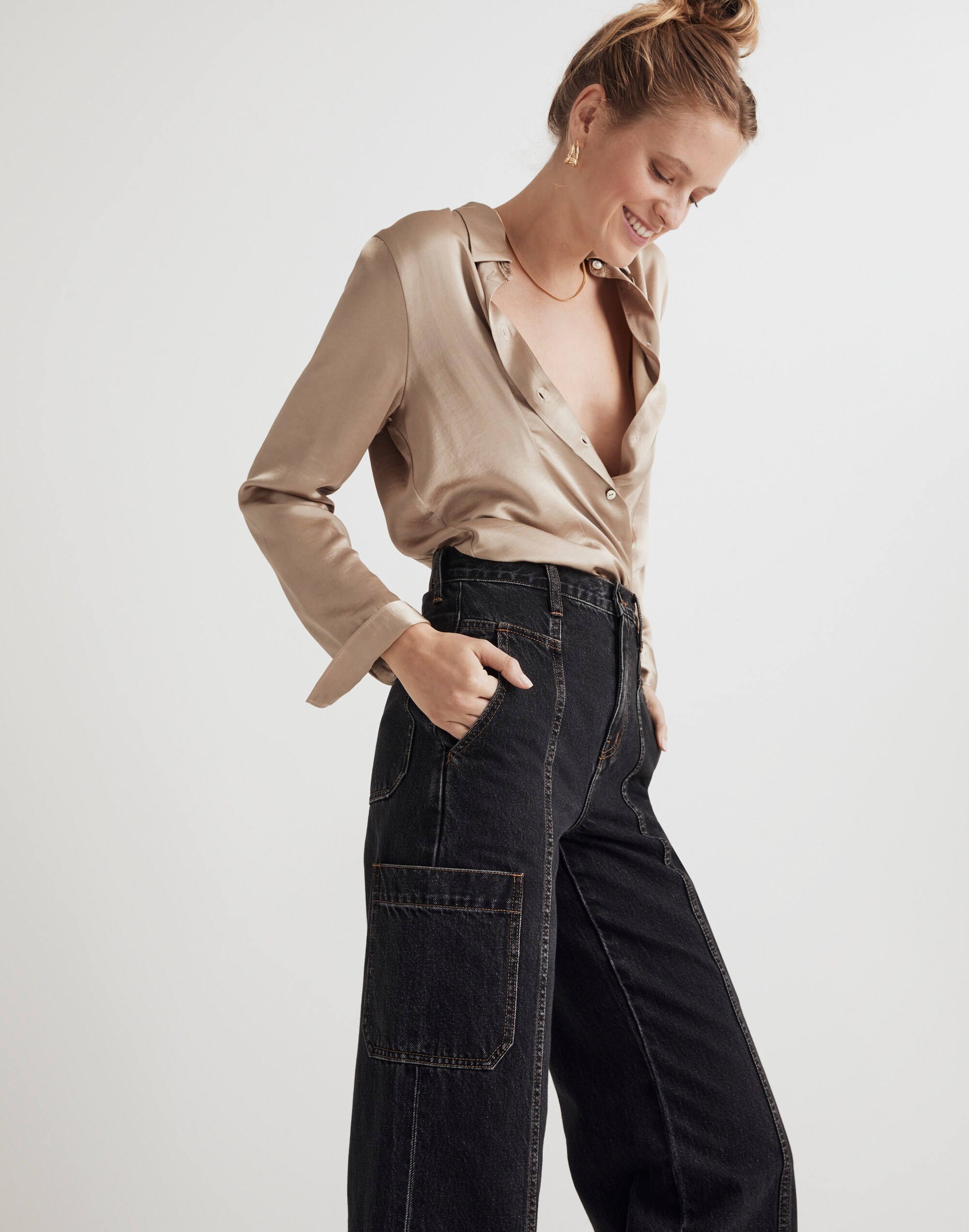 Tall Baggy Straight Cargo Jeans