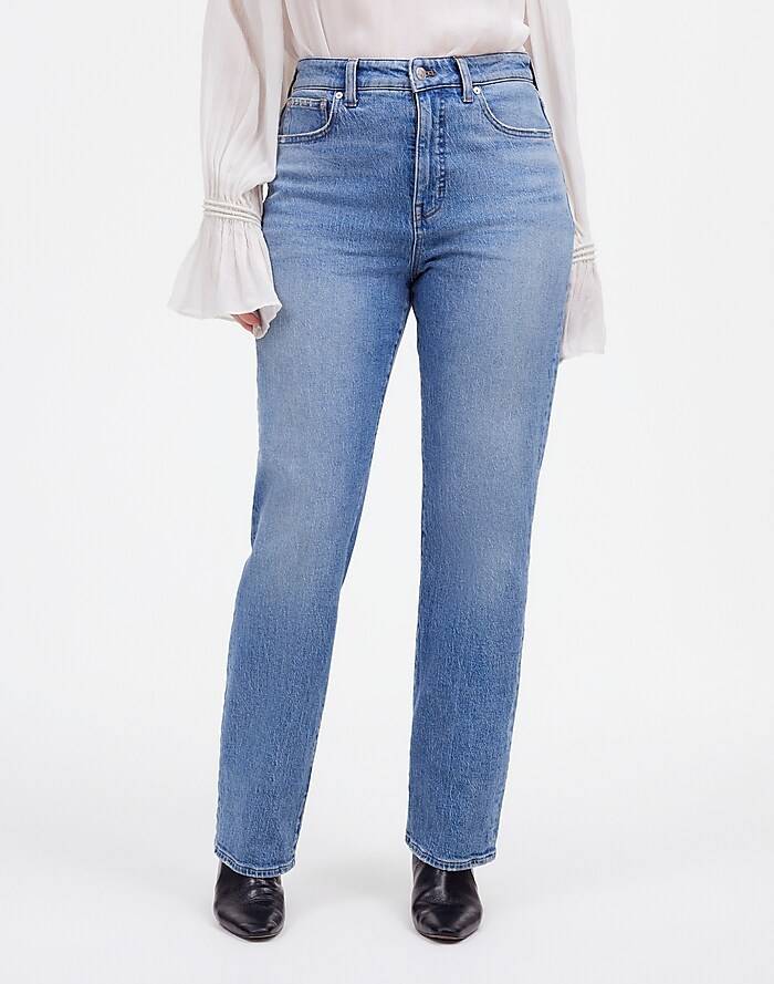 Madewell x Aimee Song Superwide-Leg Jeans in Silver Foil