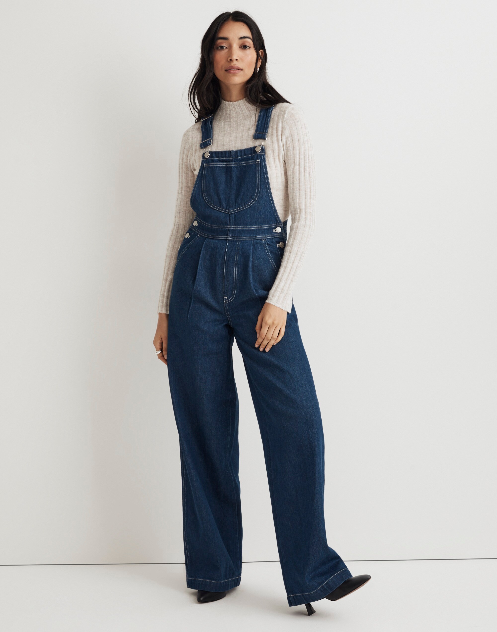 Superwide-Leg Overalls in Warham Wash