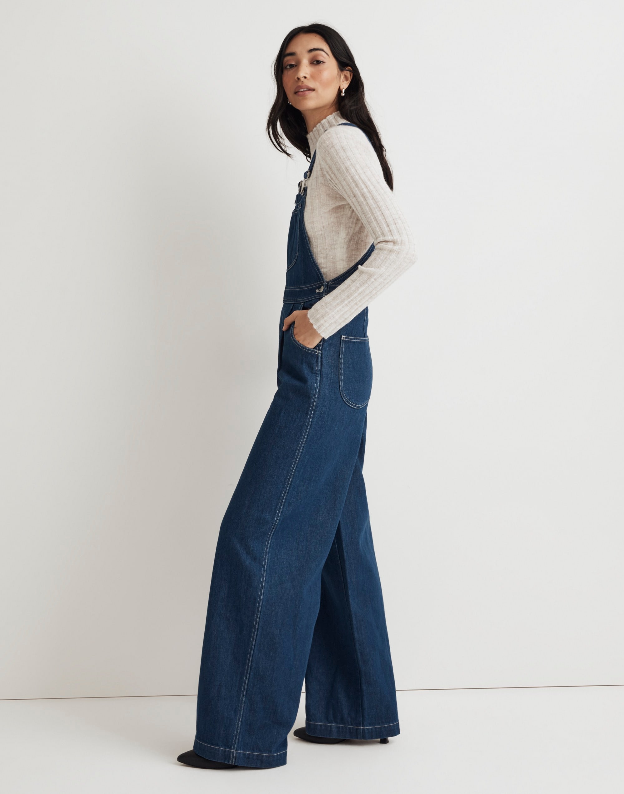Superwide-Leg Overalls in Warham Wash