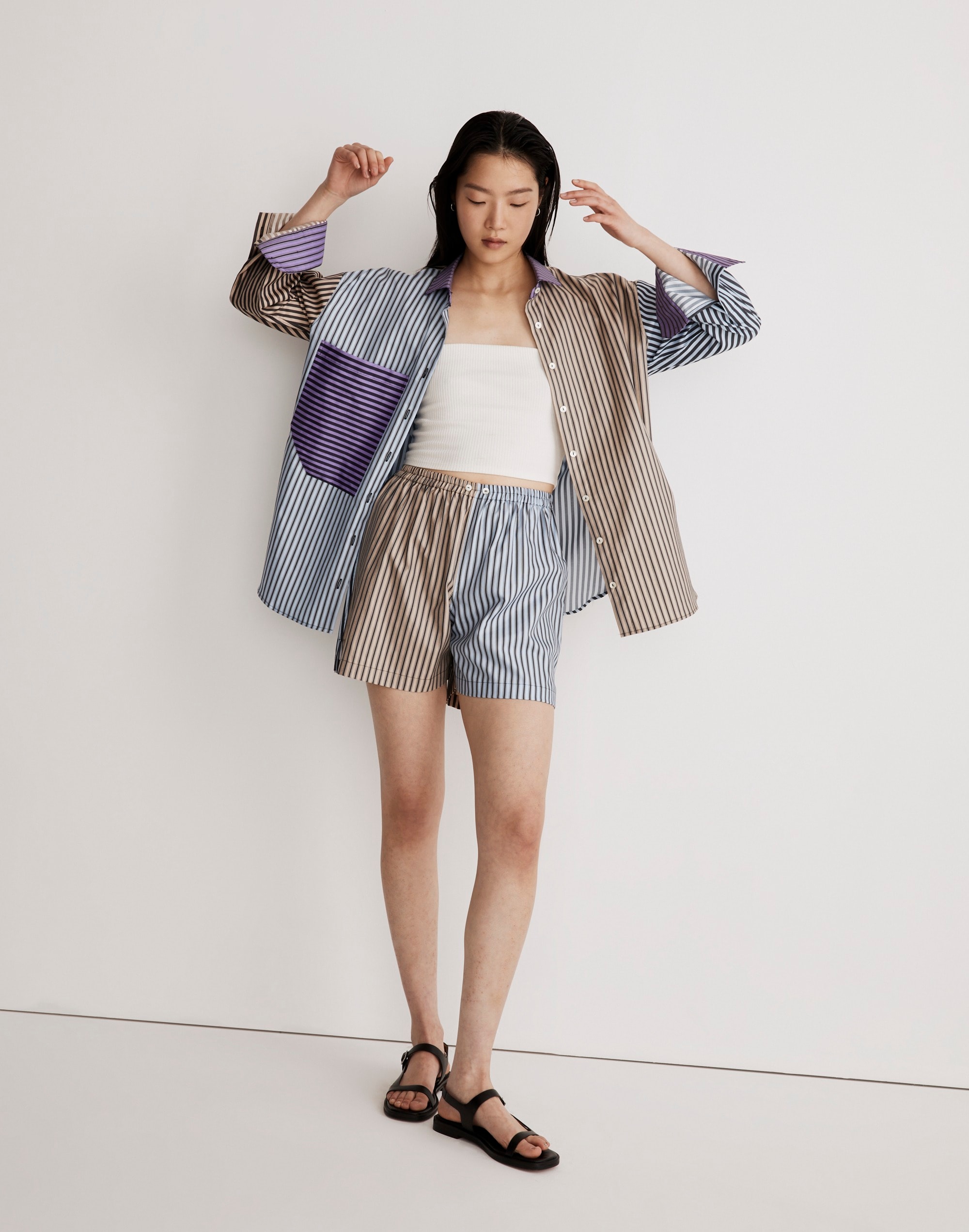 Madewell x CHAVA Stripe-Play Pull-On Shorts