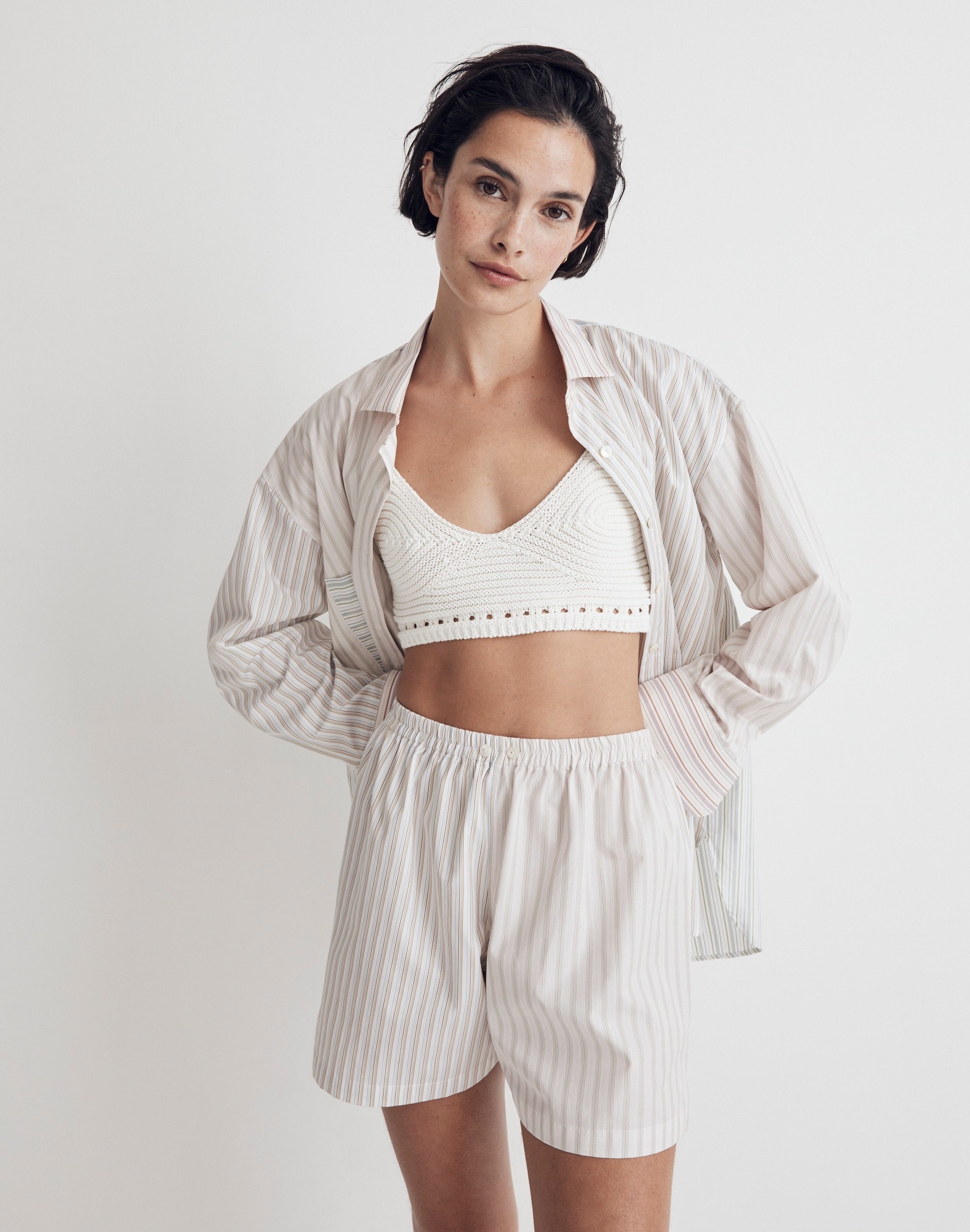 madewell x chava stripe-play oversized shirt