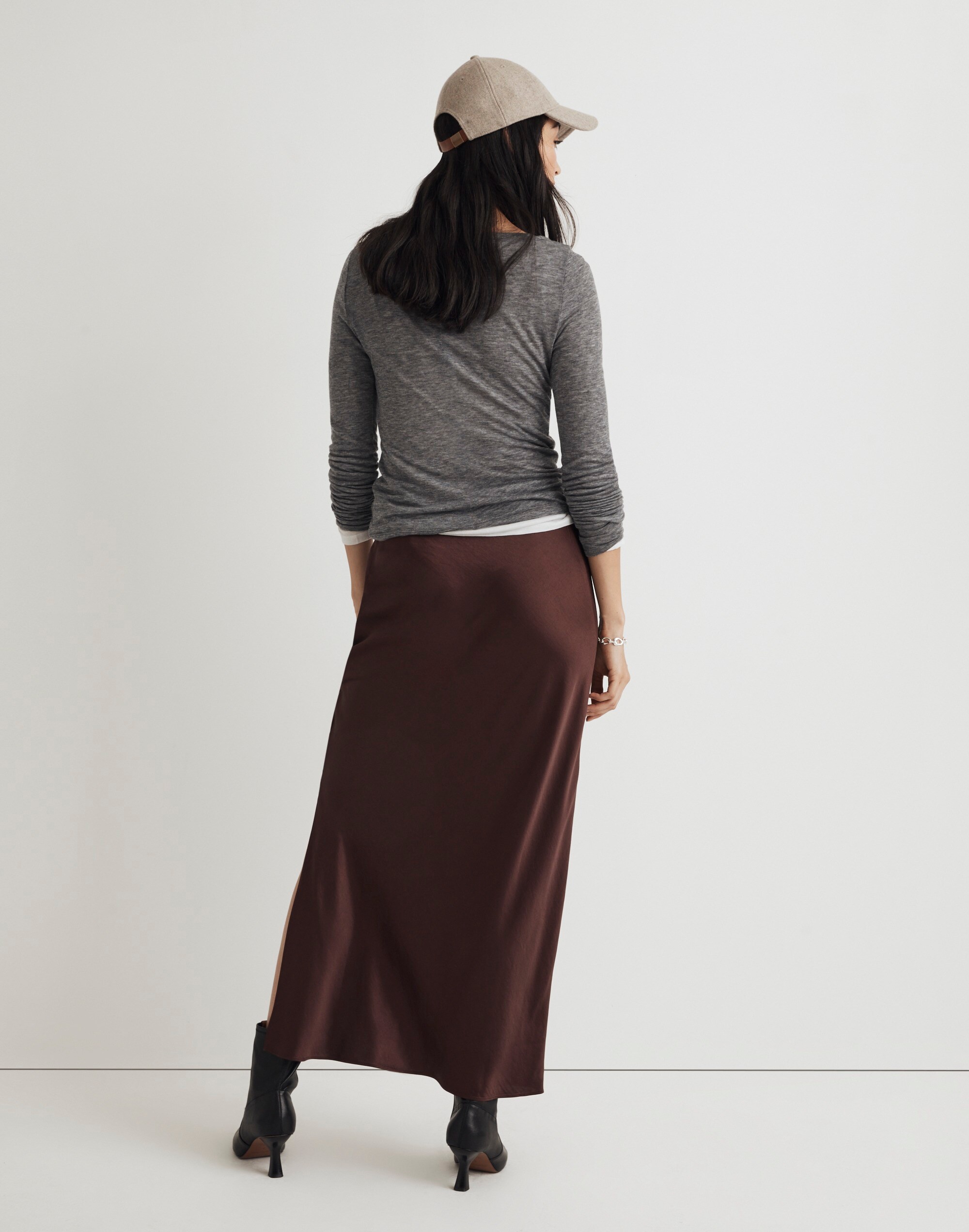 Satin Maxi Slip Skirt
