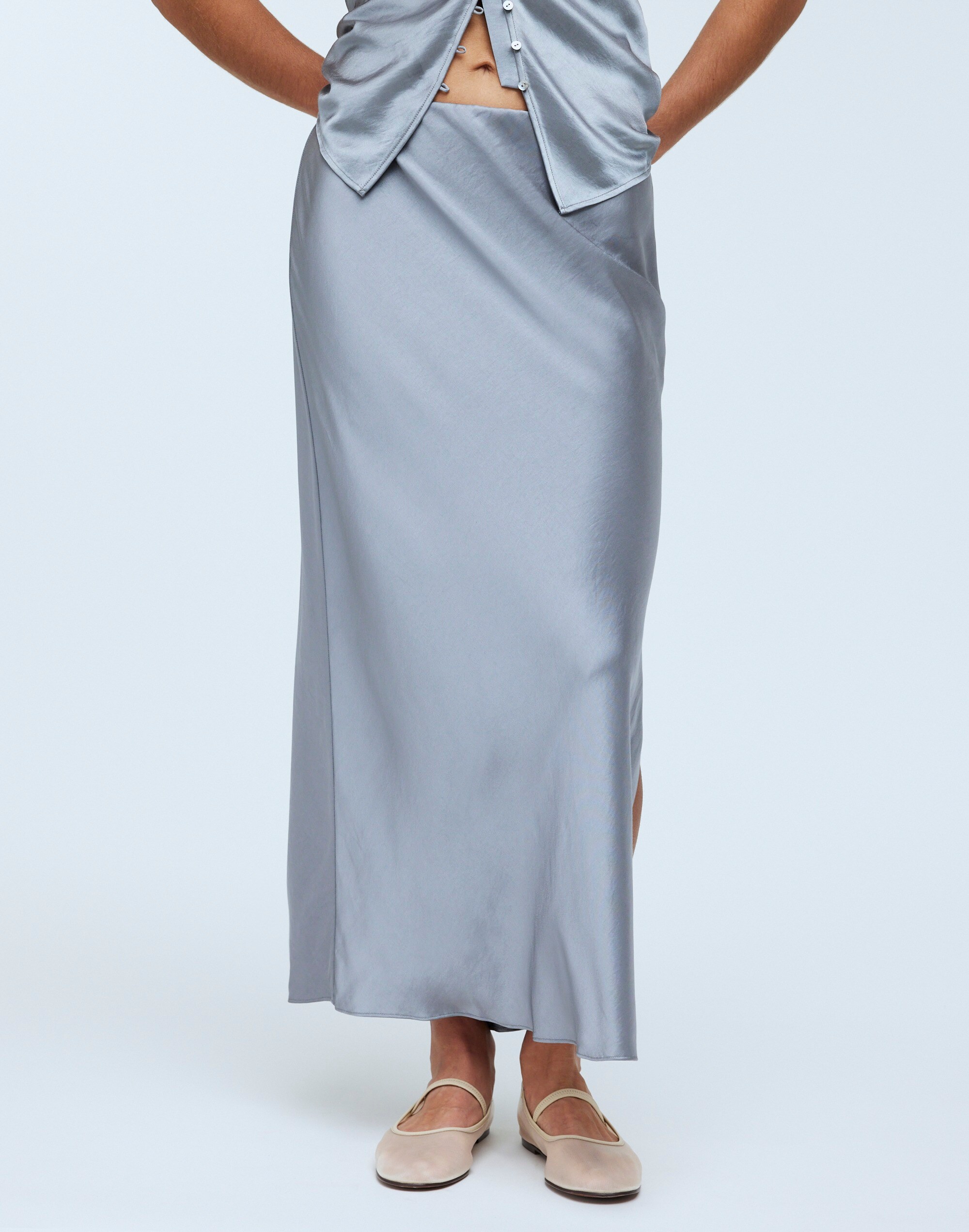 Satin Maxi Slip Skirt