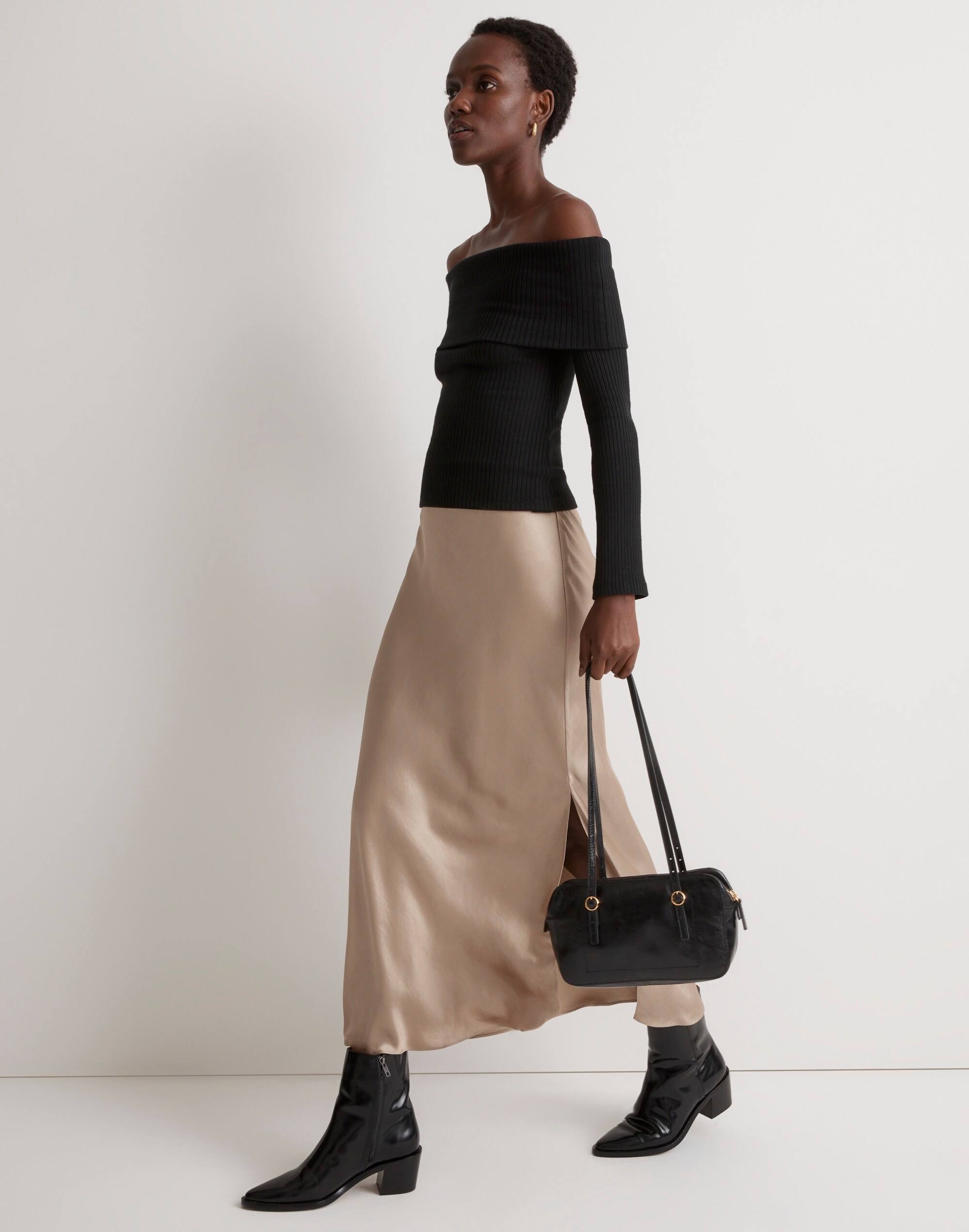 Satin Maxi Slip Skirt