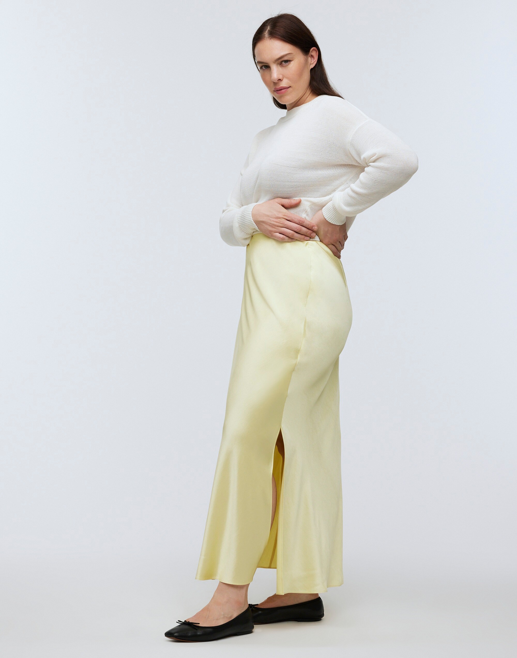 Satin Maxi Slip Skirt