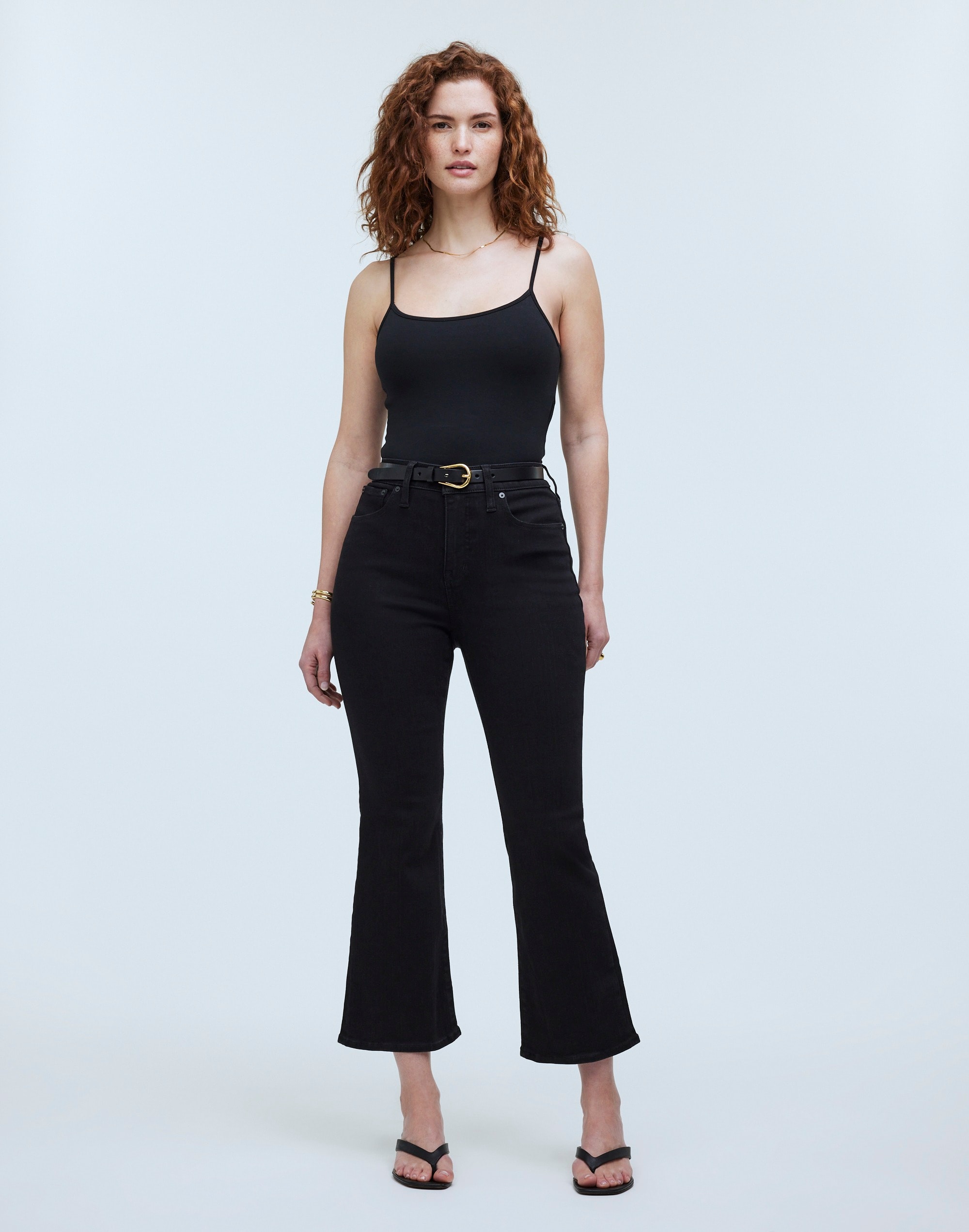 Mw Curvy Kick Out Crop Jeans In Black Rinse Wash