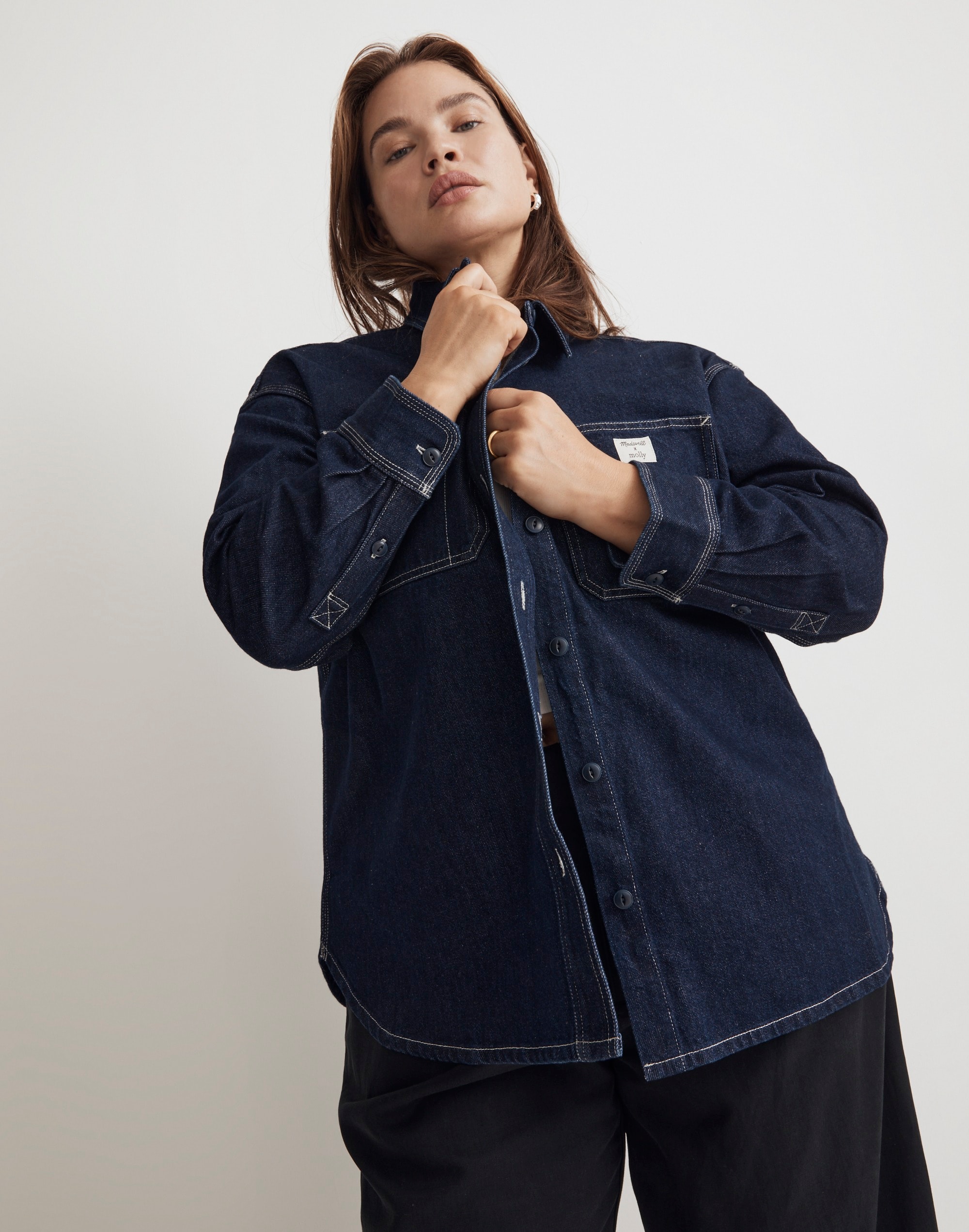 Madewell x Molly Dickson Plus Denim Shirt Jacket
