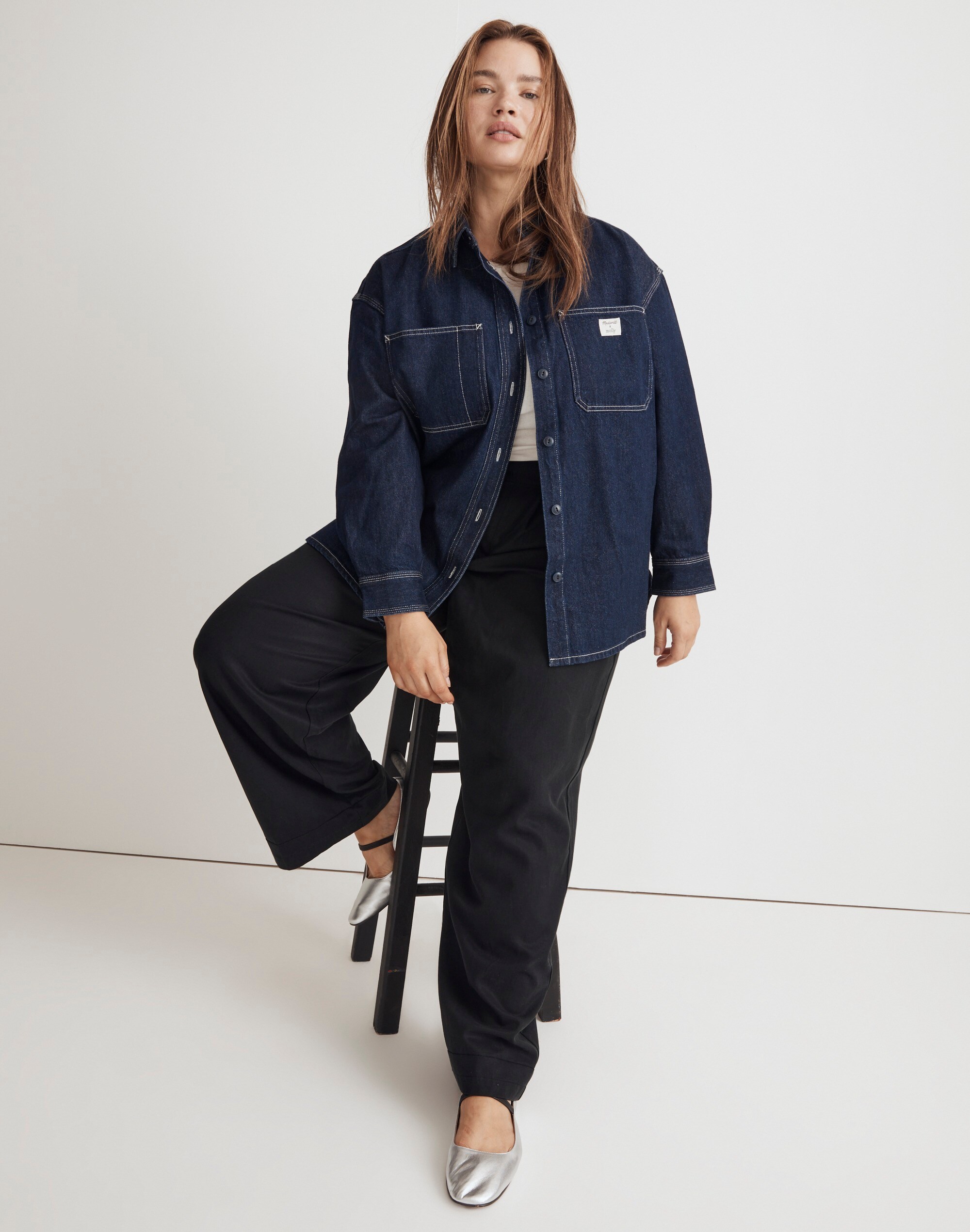 Madewell x Molly Dickson Plus Denim Shirt Jacket