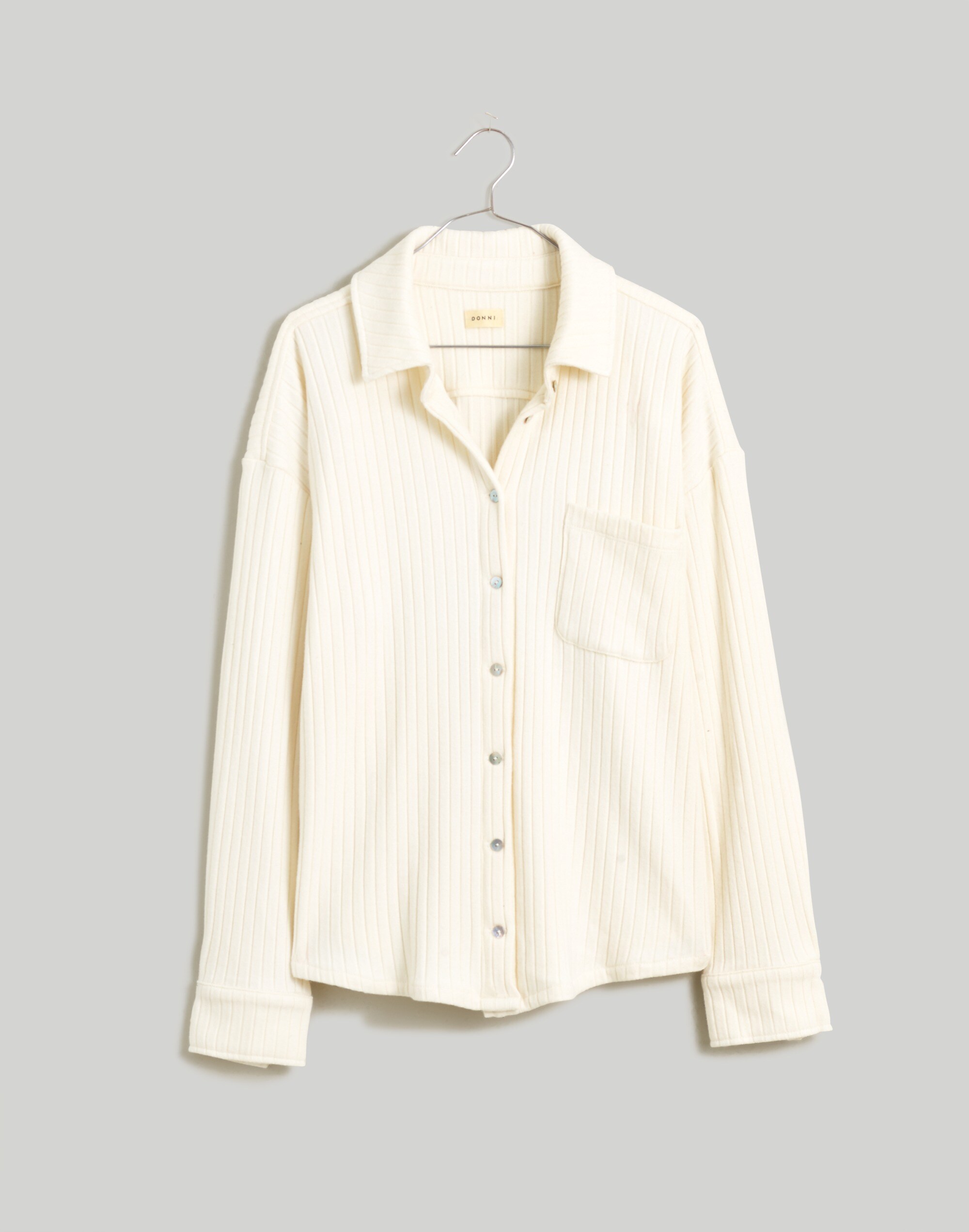 Donni Sweater Rib Button-Front Shirt