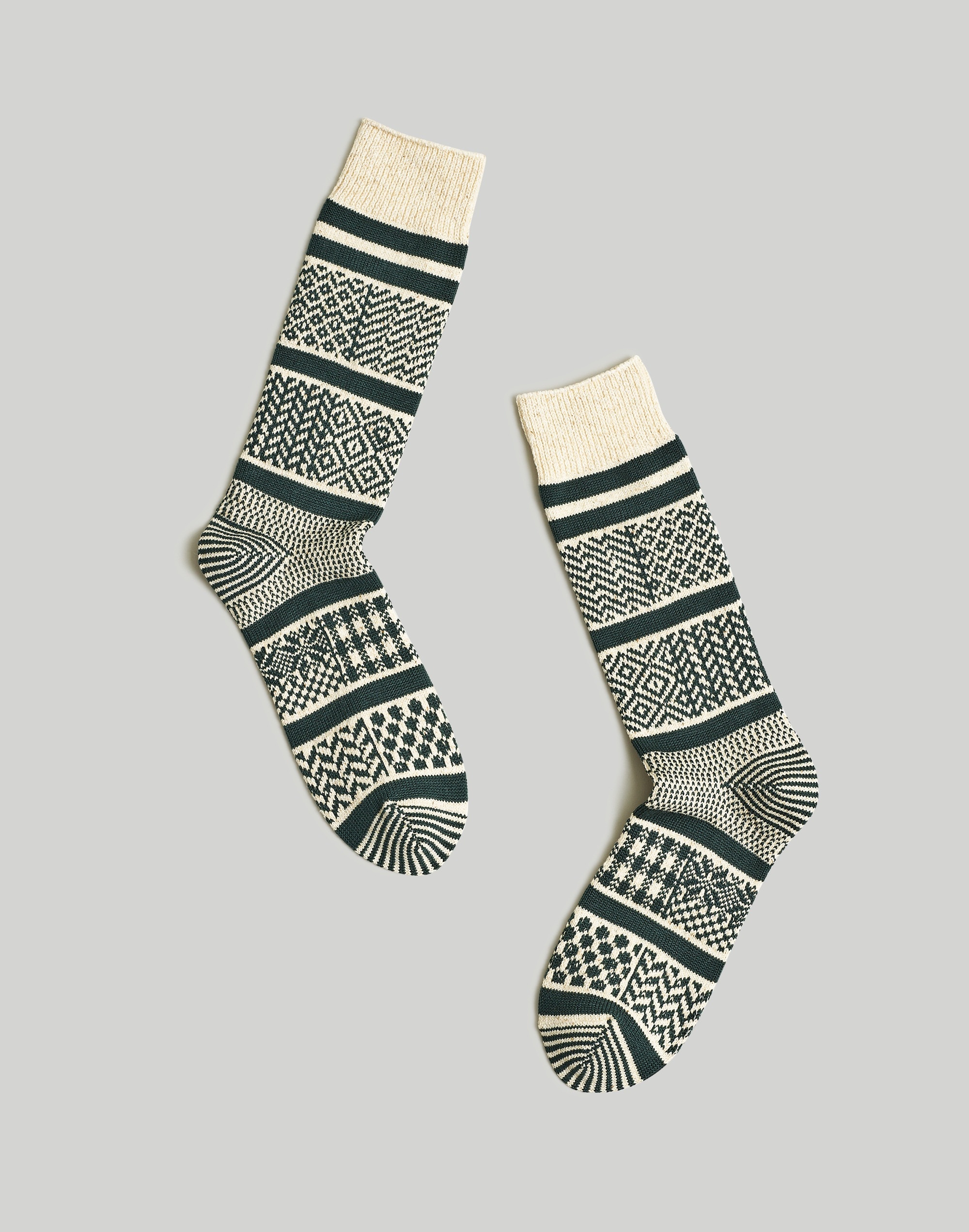 RoToTo® Jacquard Stripe Crew Socks