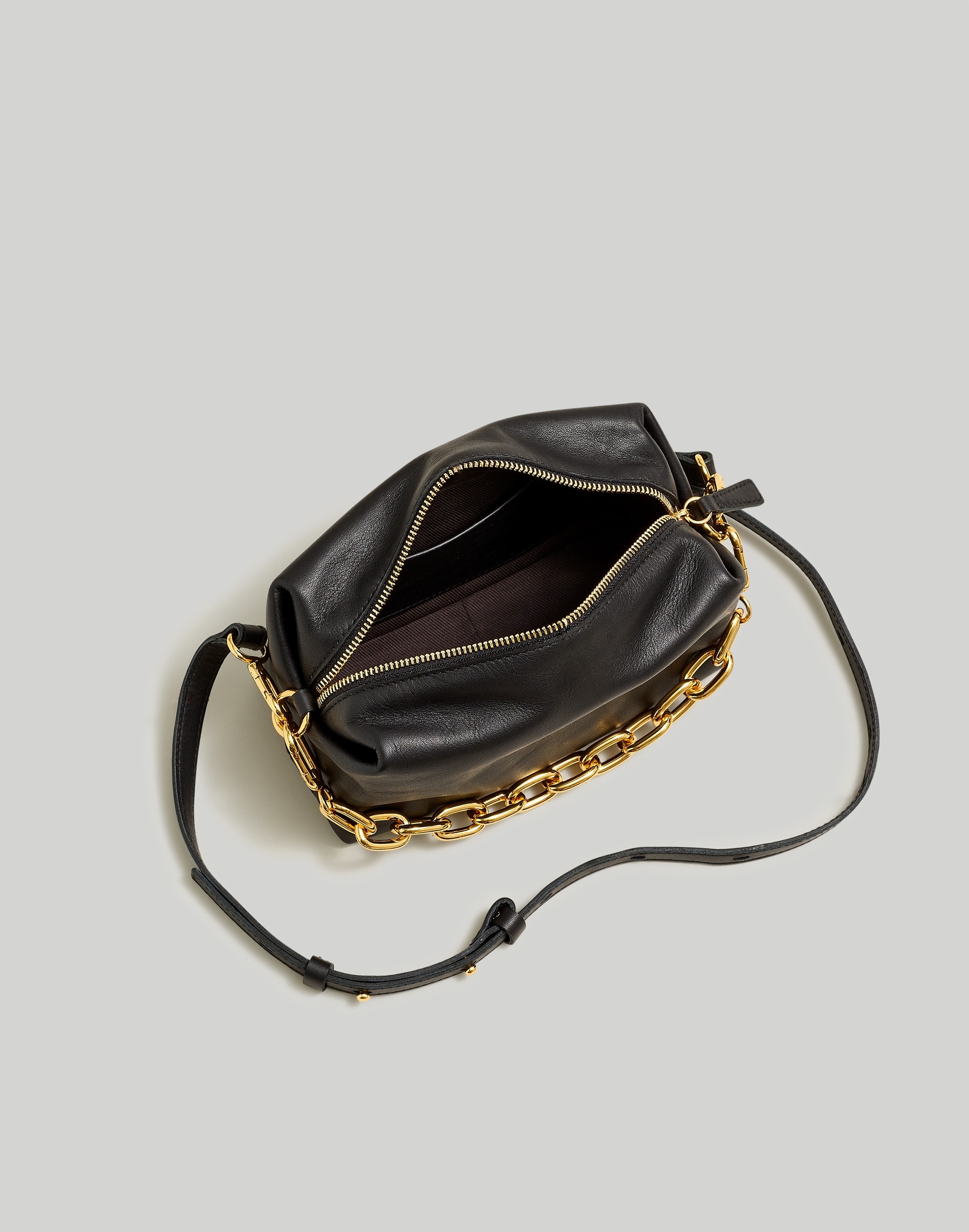 The Chain-Strap Crossbody Bag in Leather
