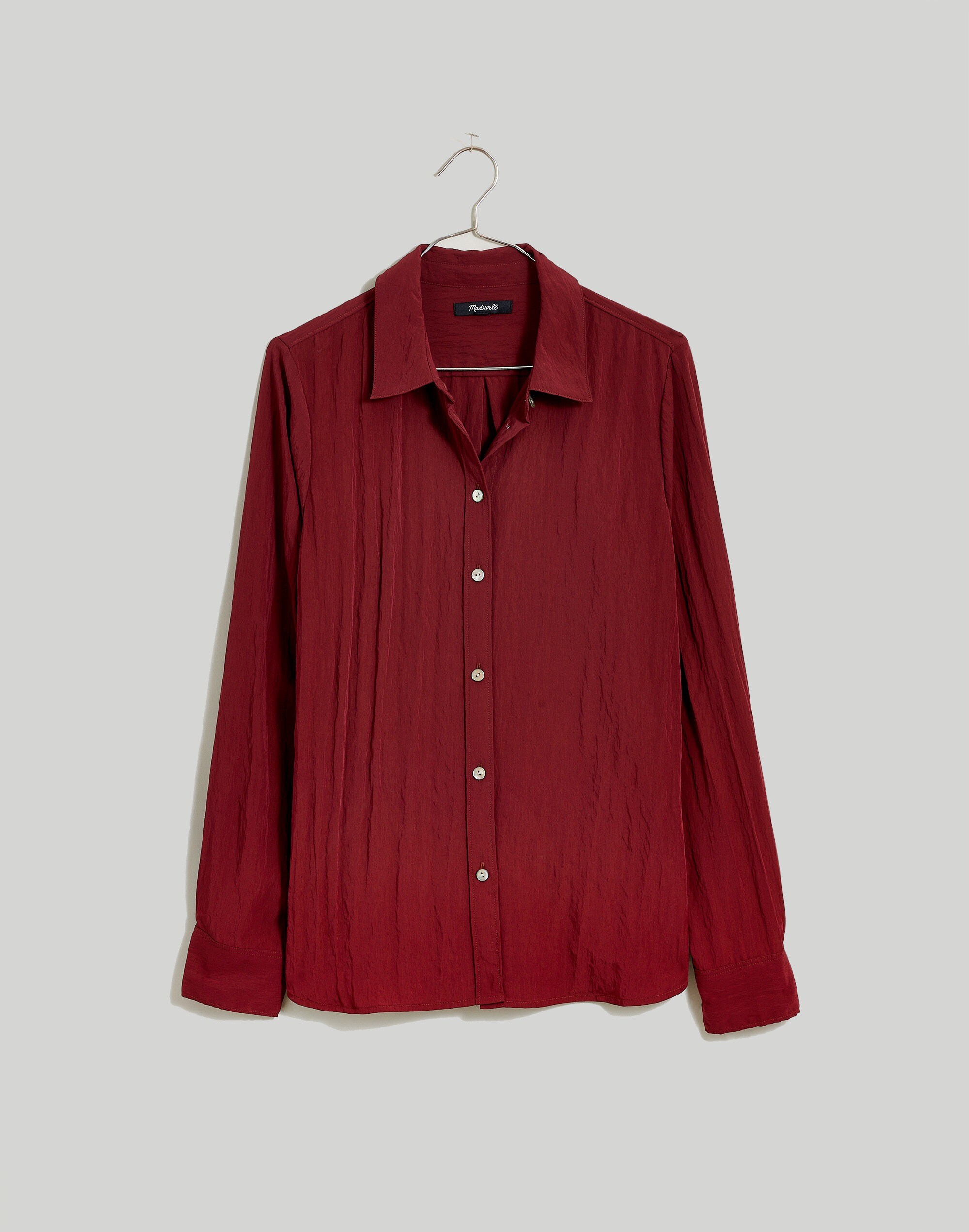 Crinkled Button-Up Shirt