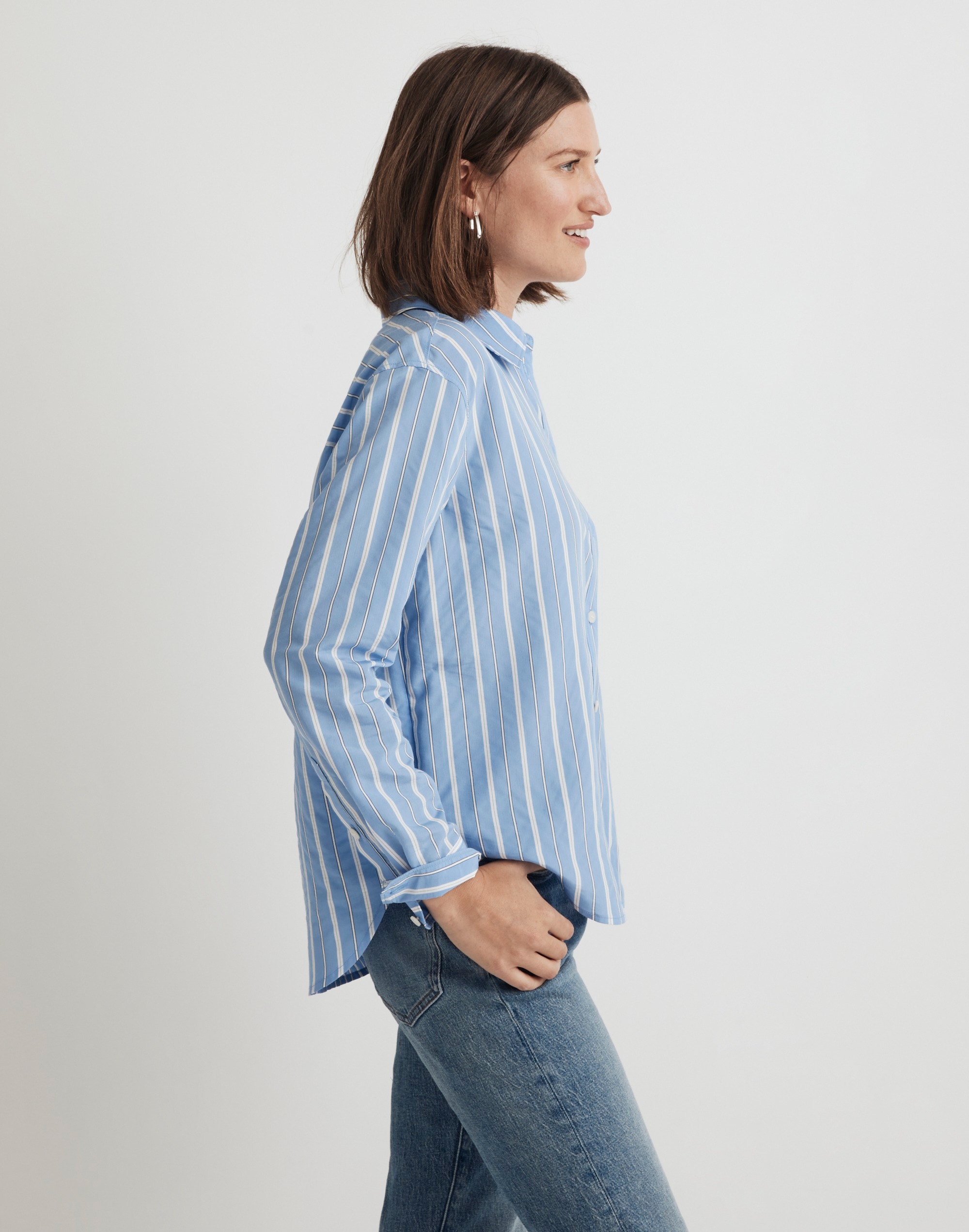 Drapey Oversized Boyshirt in Stripe