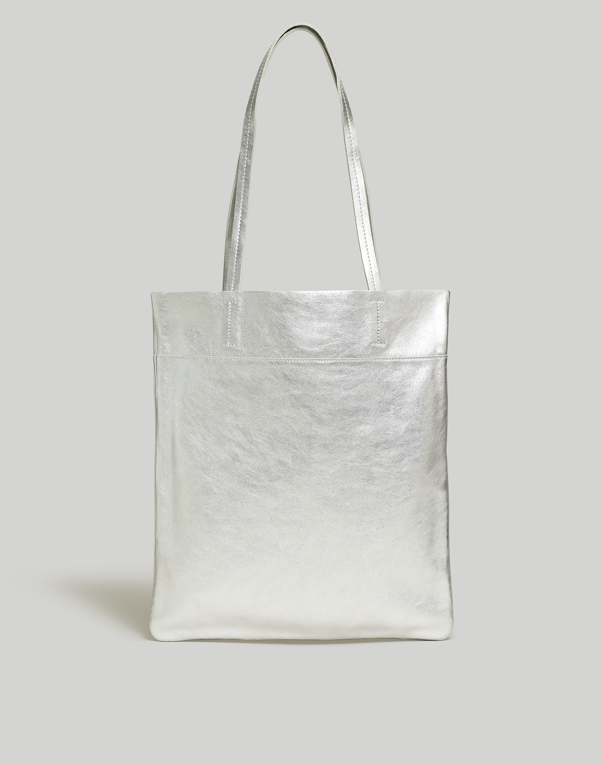 Mw The Magazine Tote Bag In Bright Silver