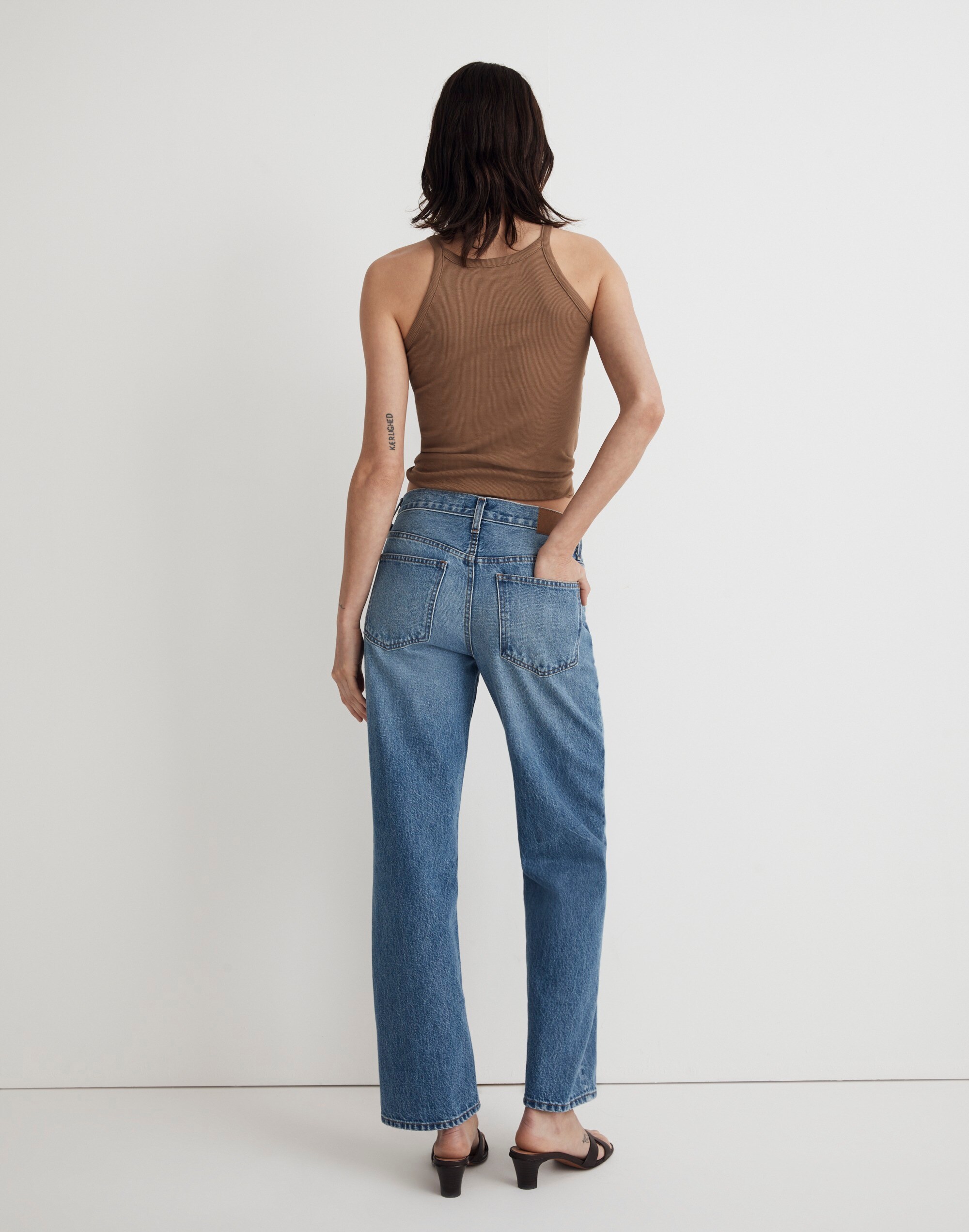 Low-Slung Straight Jeans in Seville Wash