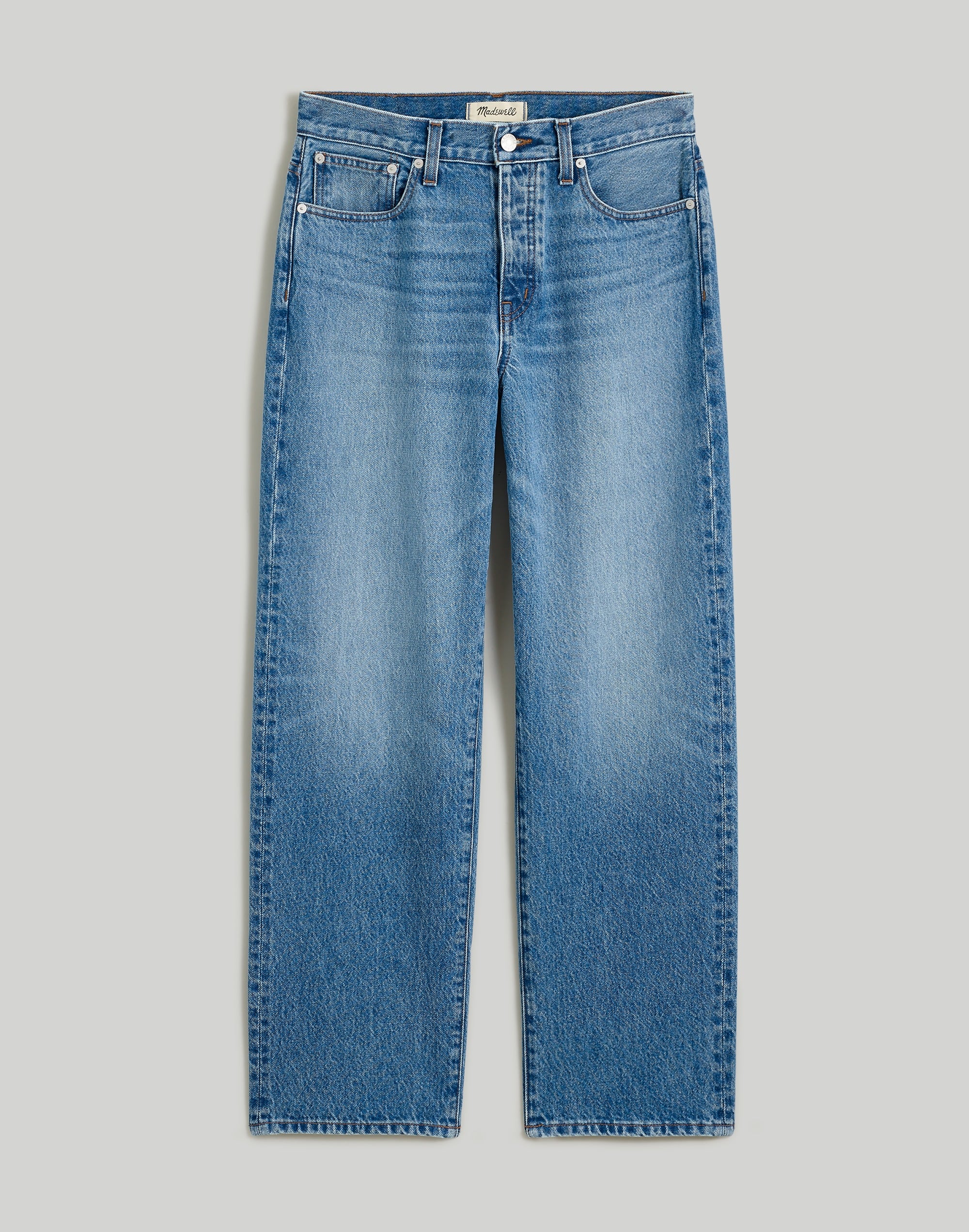 Low-Slung Straight Jeans in Seville Wash
