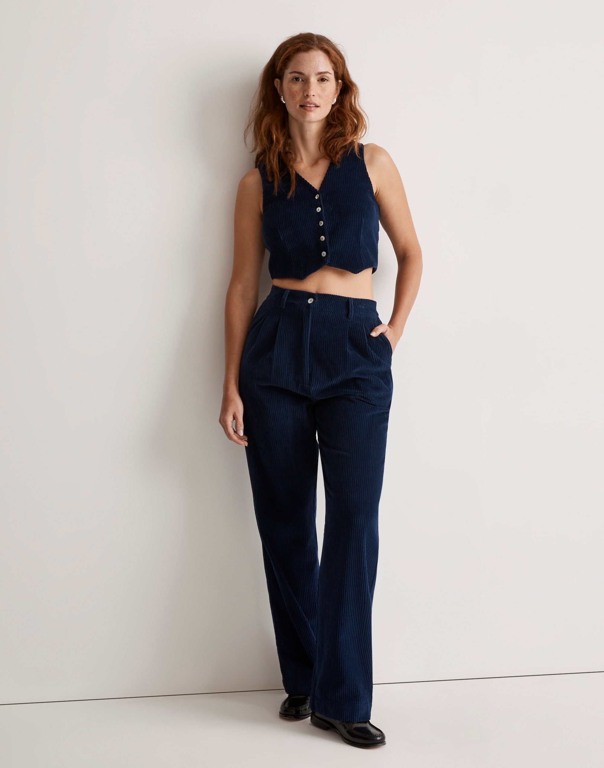 donni corduroy pleated trousers
