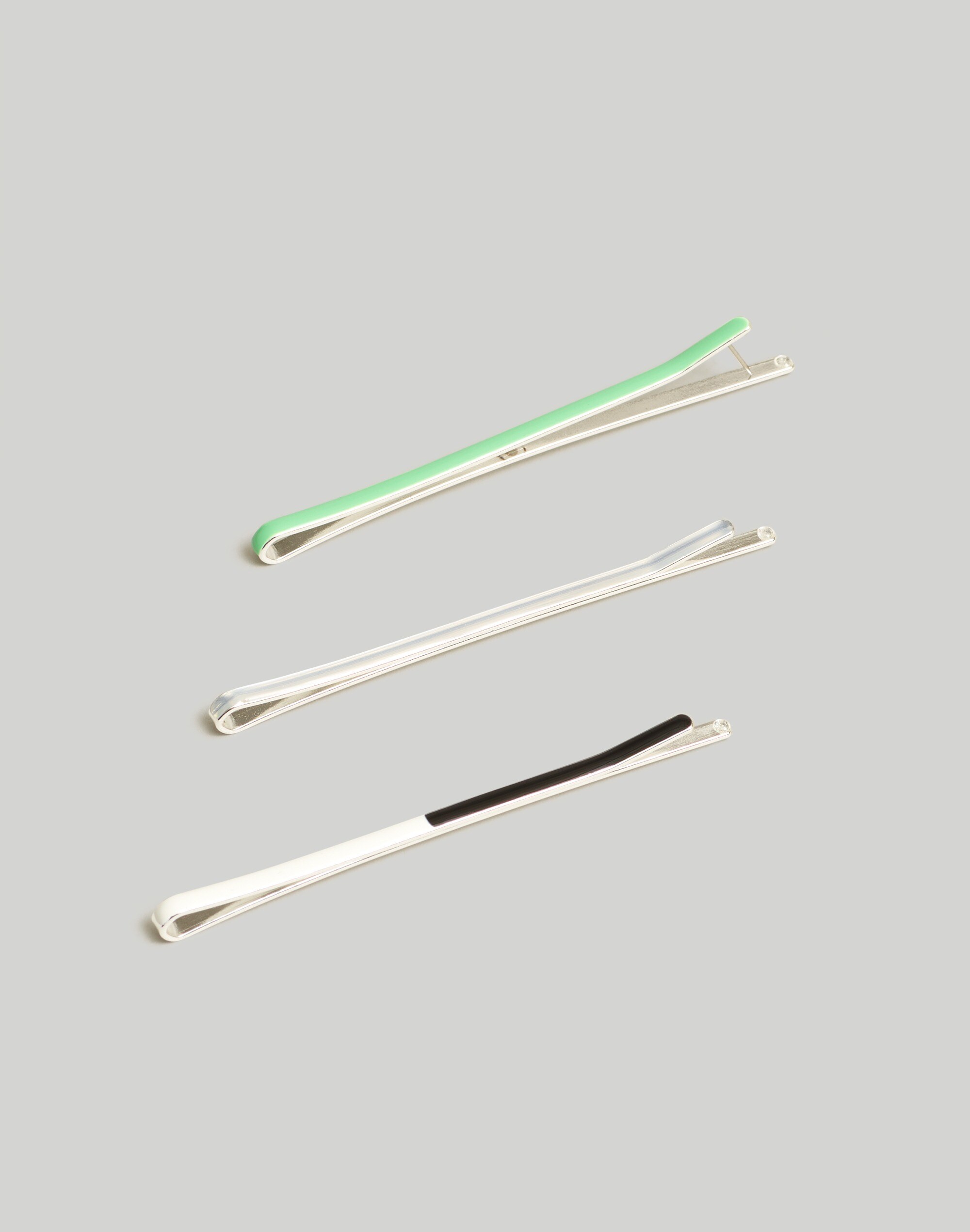 Three-Pack Dipped Enamel Hair Pins in seafoam image 2