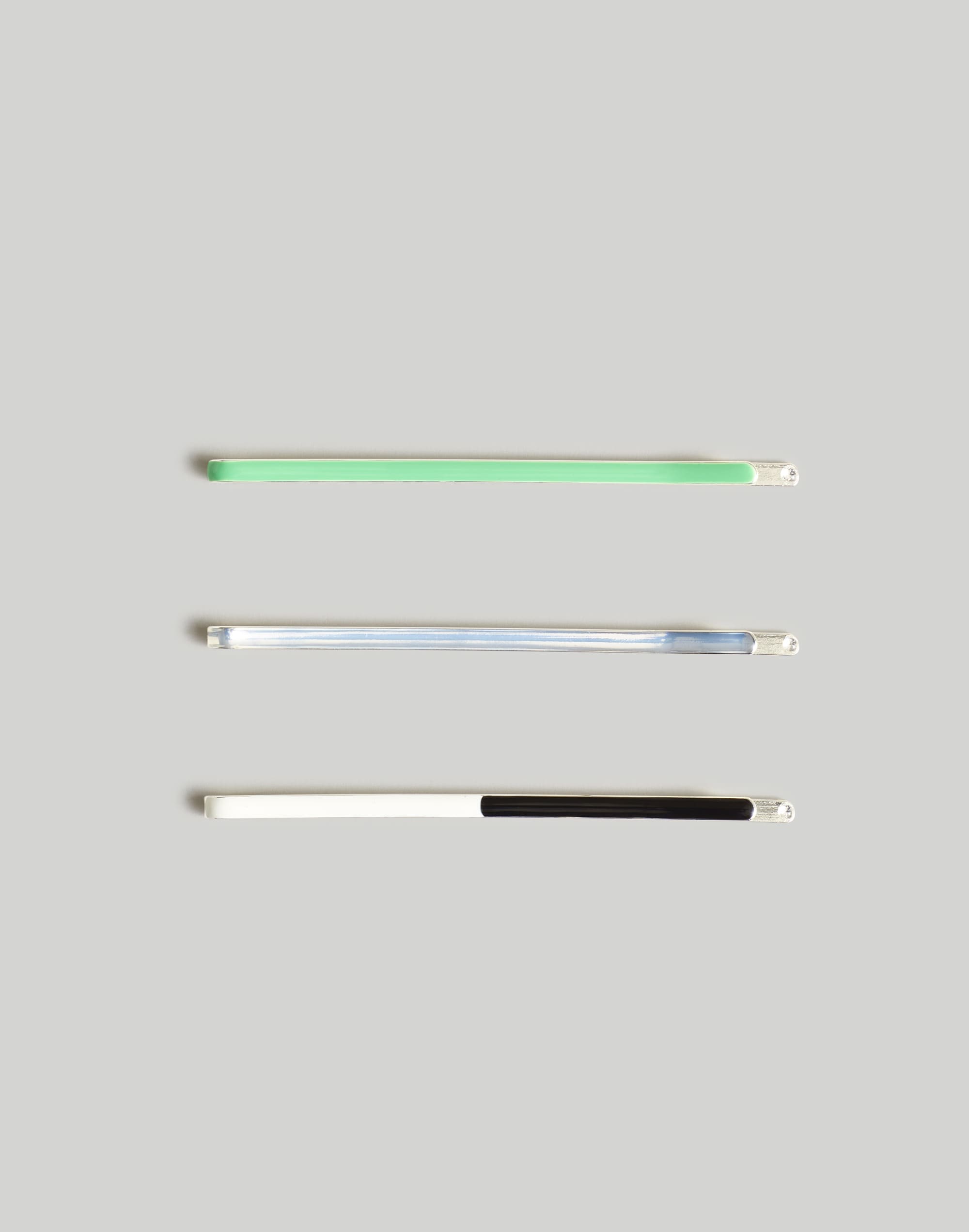 three-pack dipped enamel hair pins