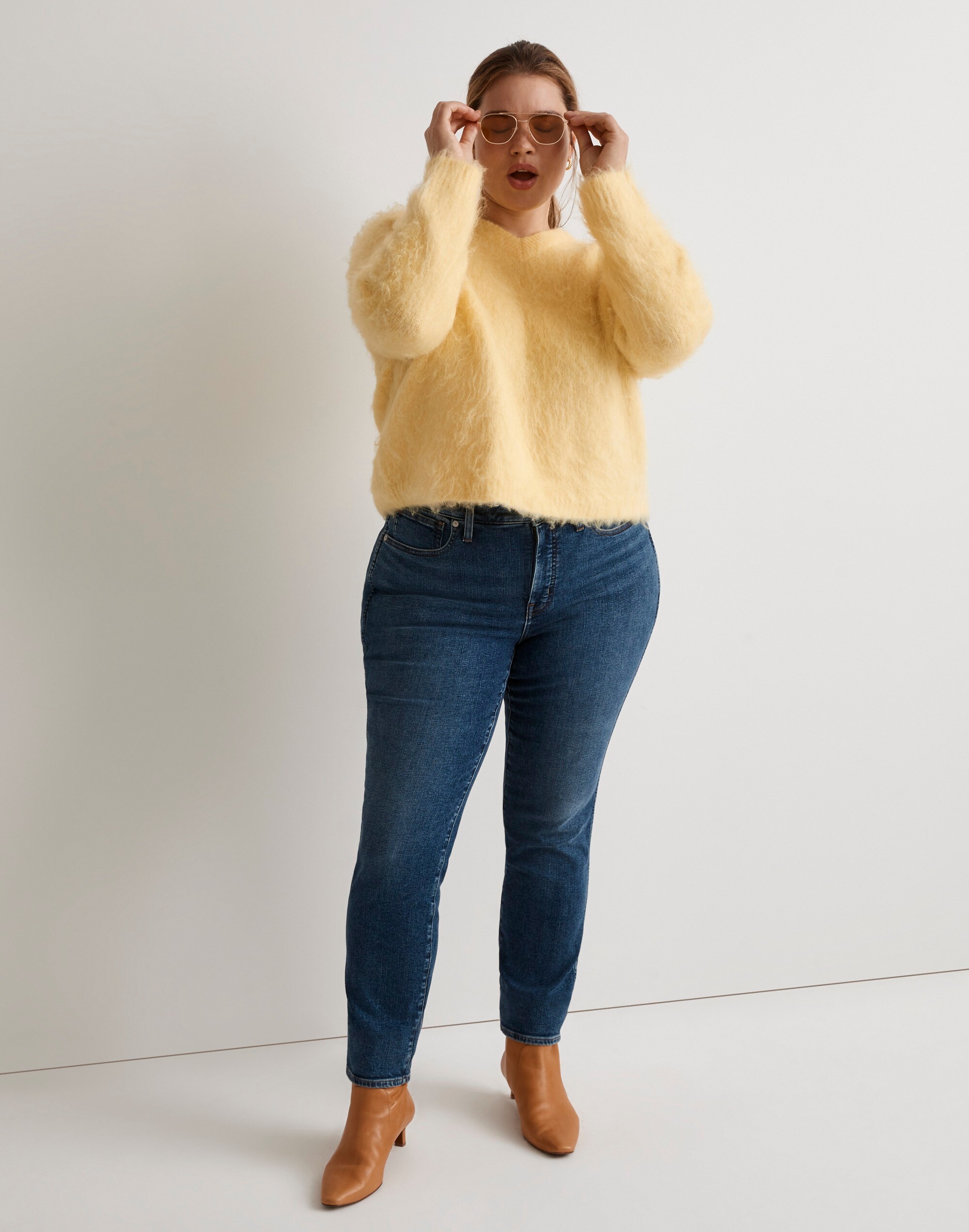 Plus Stovepipe Full-Length Jeans in Vinter Wash: Instacozy Edition