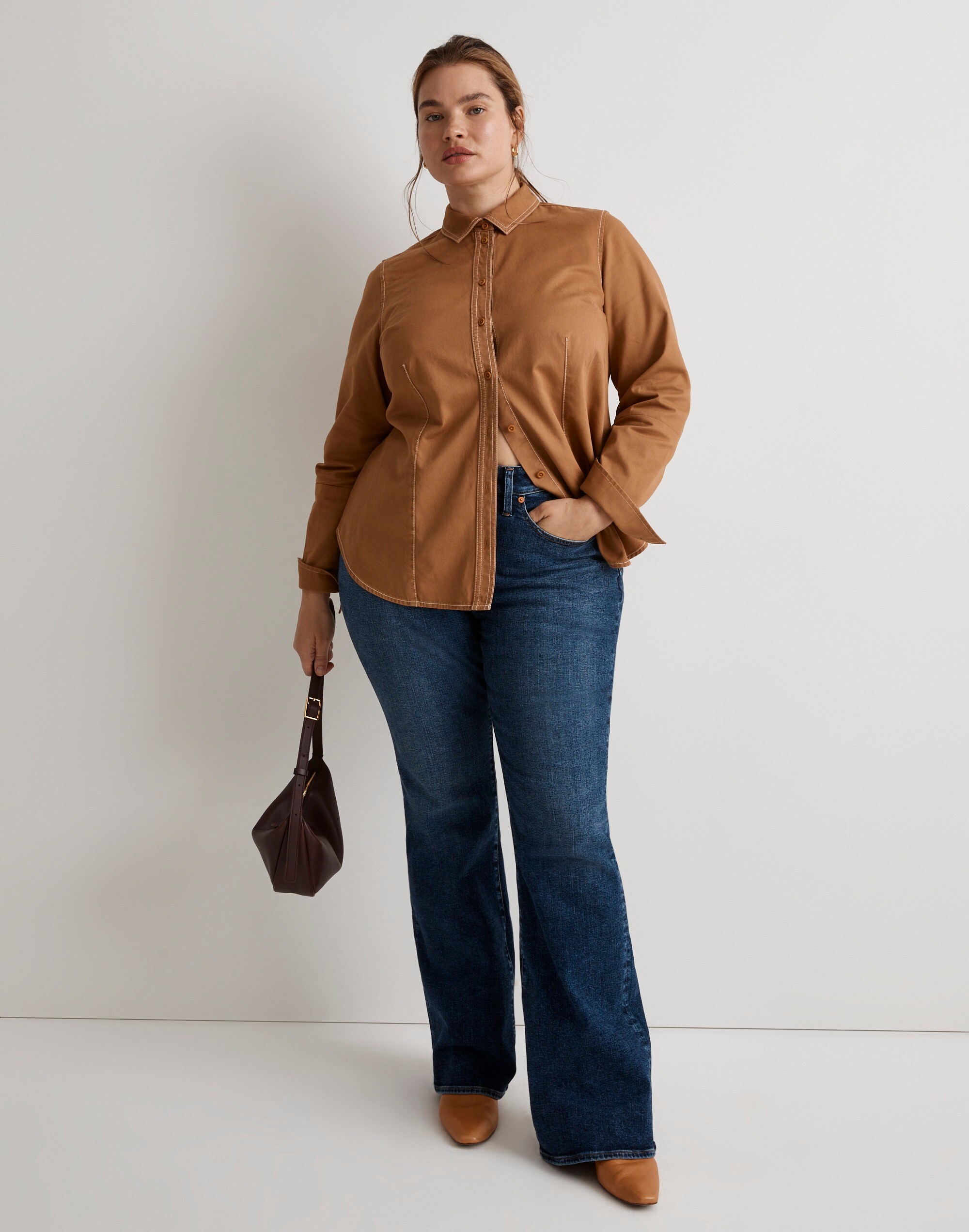 Plus Curvy Skinny Flare Jeans in Alvord Wash: Instacozy Edition