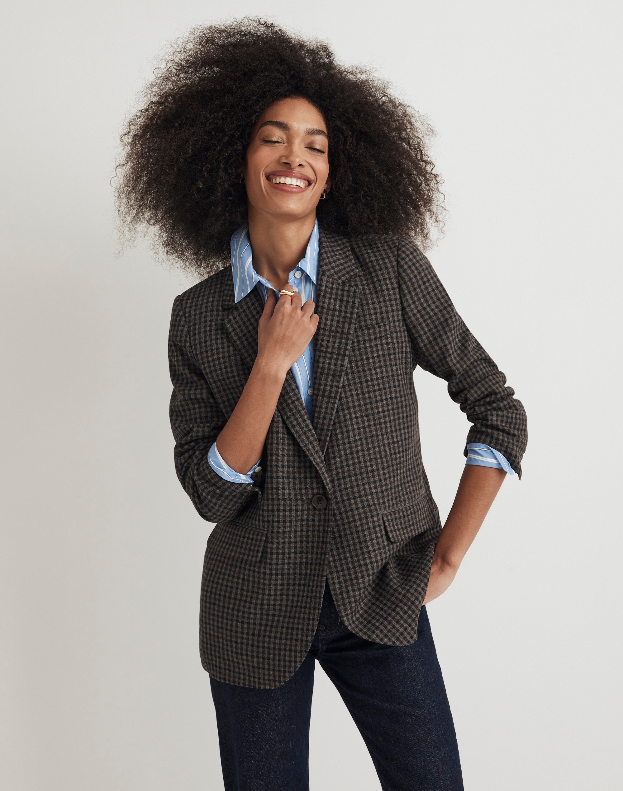 the larsen blazer in plaid