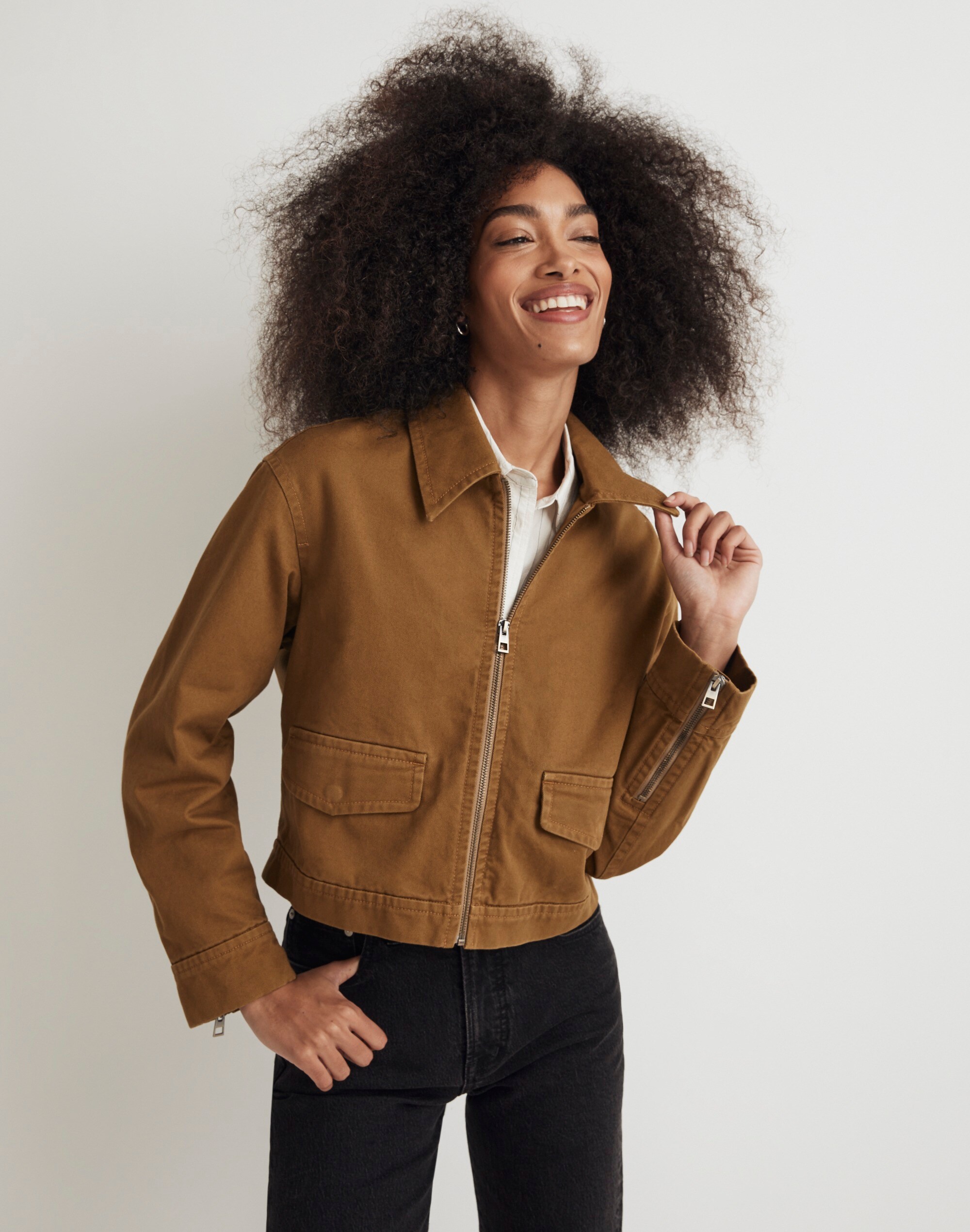 Cropped Utilitarian Jacket in (Re)generative Chino