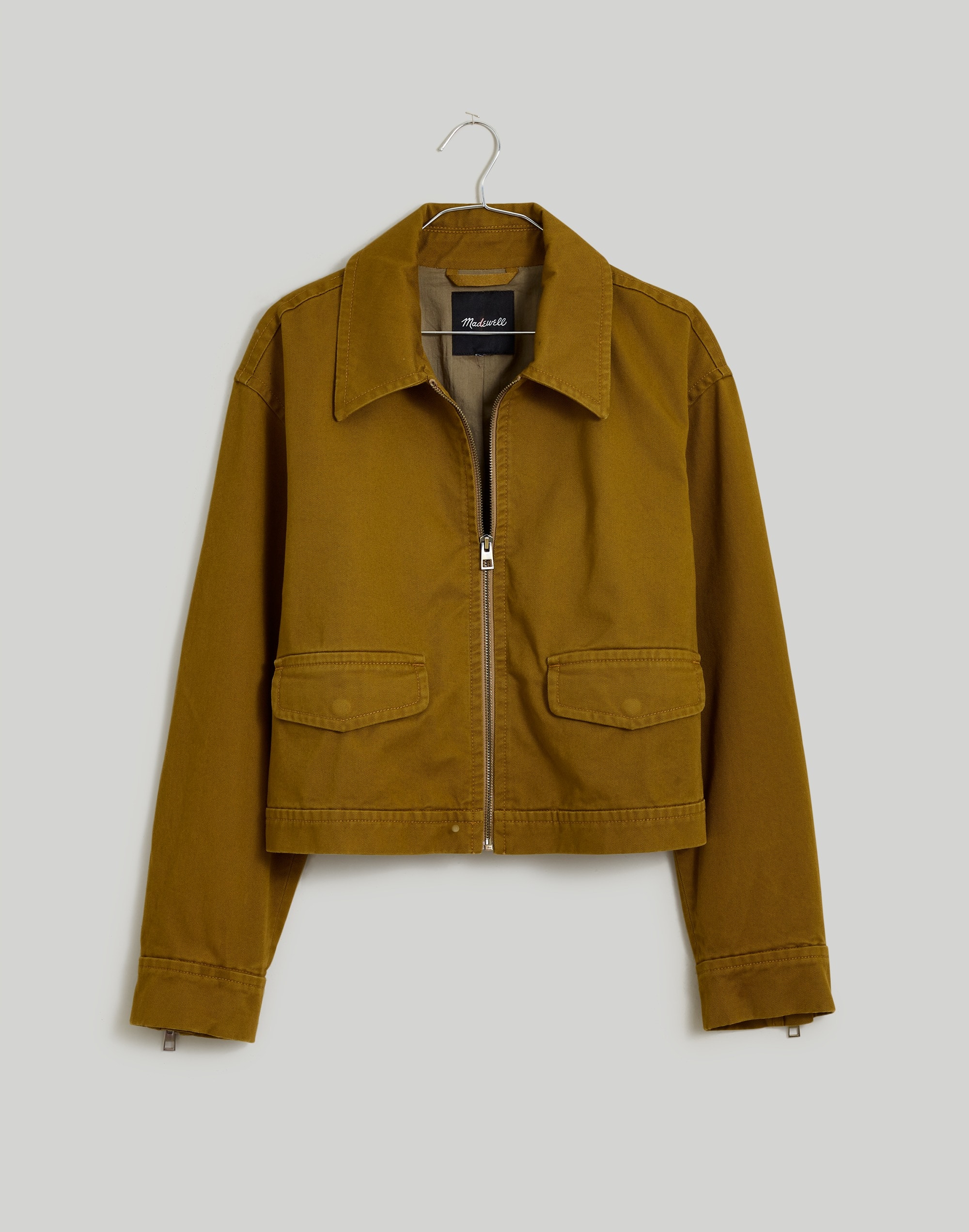 Cropped Utilitarian Jacket in (Re)generative Chino in spiced olive image 6