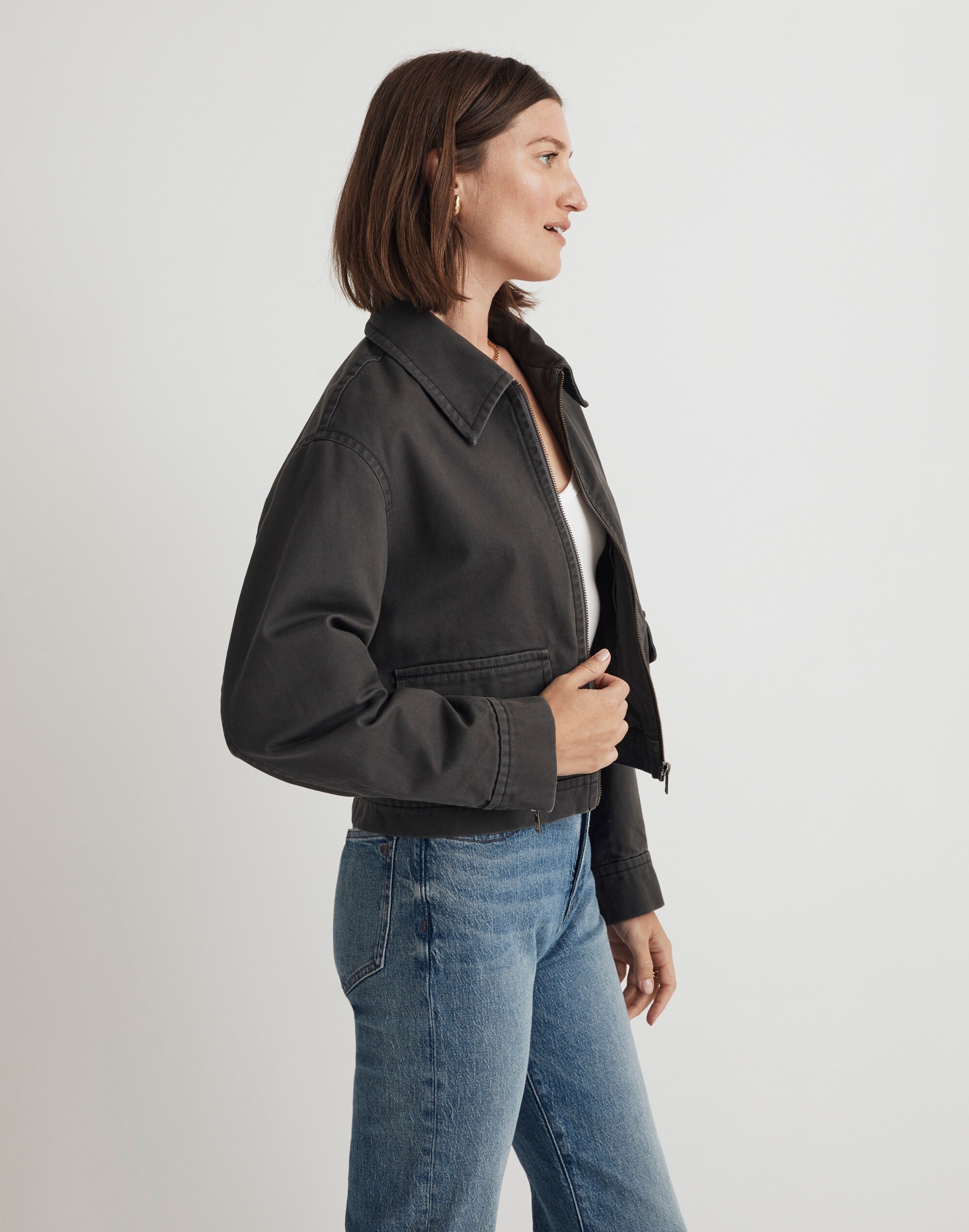 Cropped Utilitarian Jacket in (Re)generative Chino in null image 3