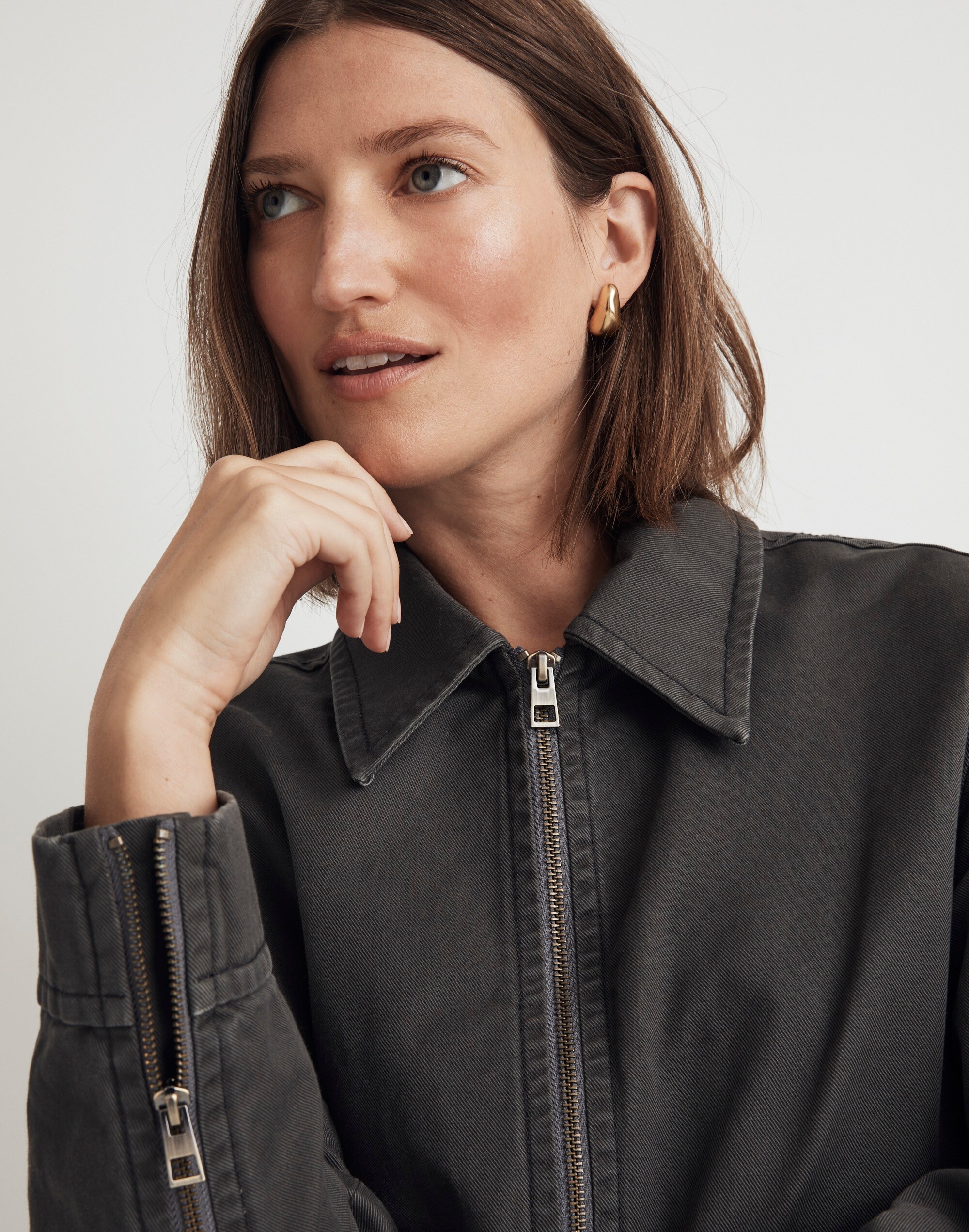 Cropped Utilitarian Jacket in (Re)generative Chino