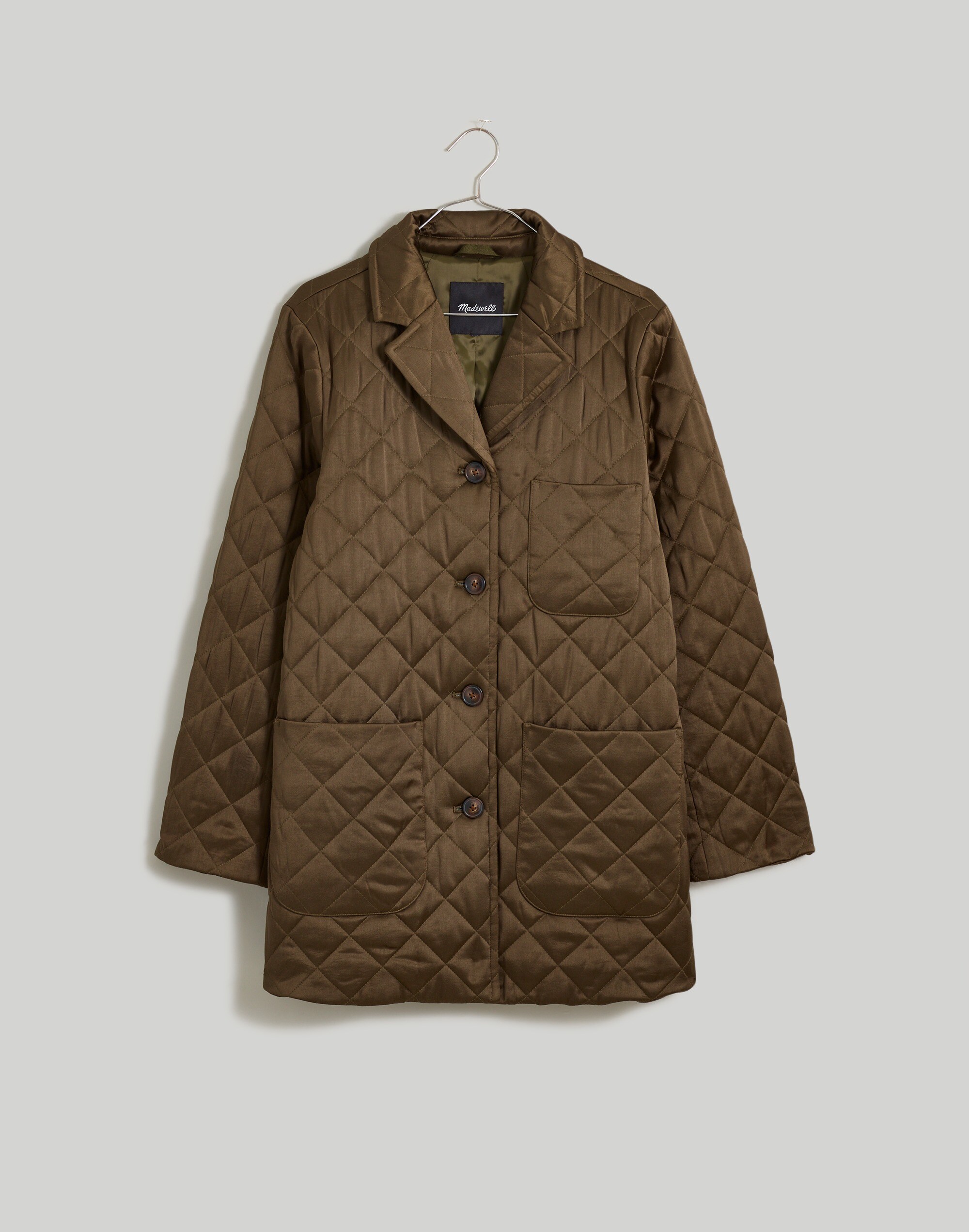 Quilted Satin Oversized Chore Coat