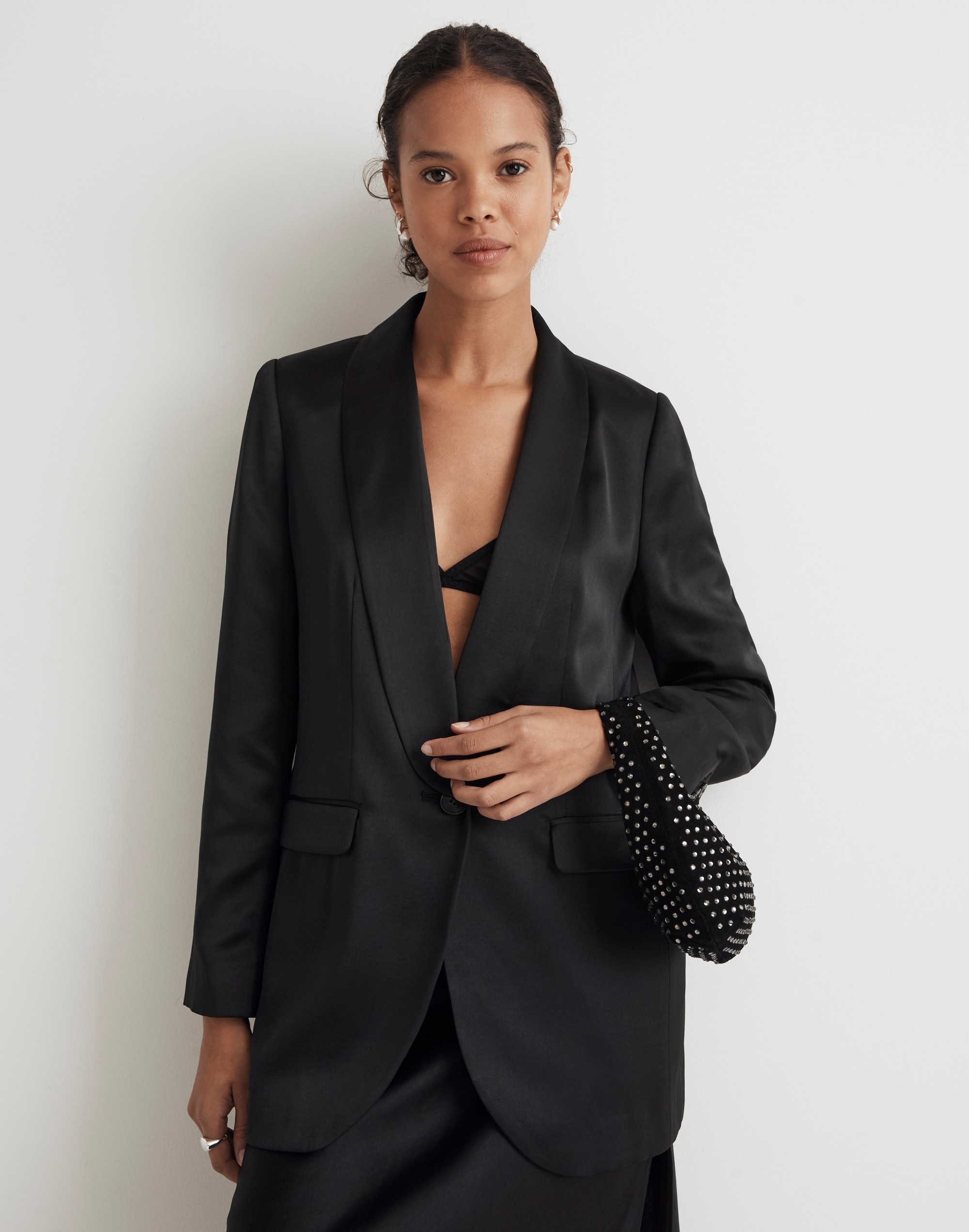 satin oversized blazer