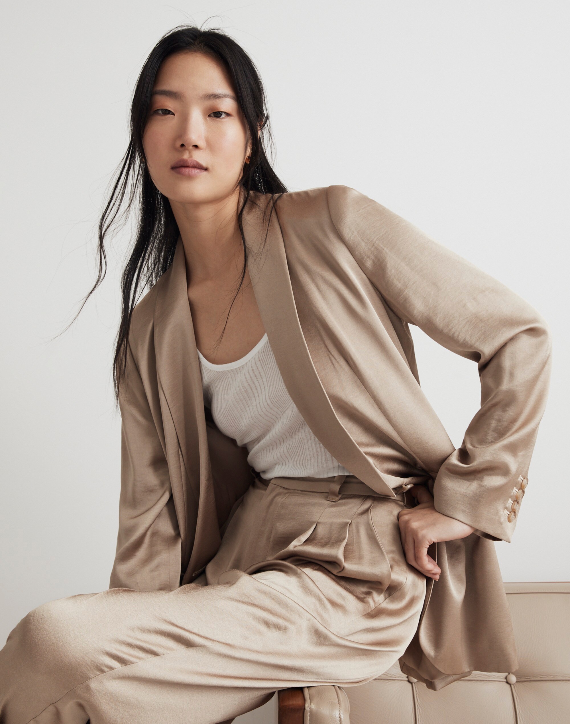Satin Oversized Blazer