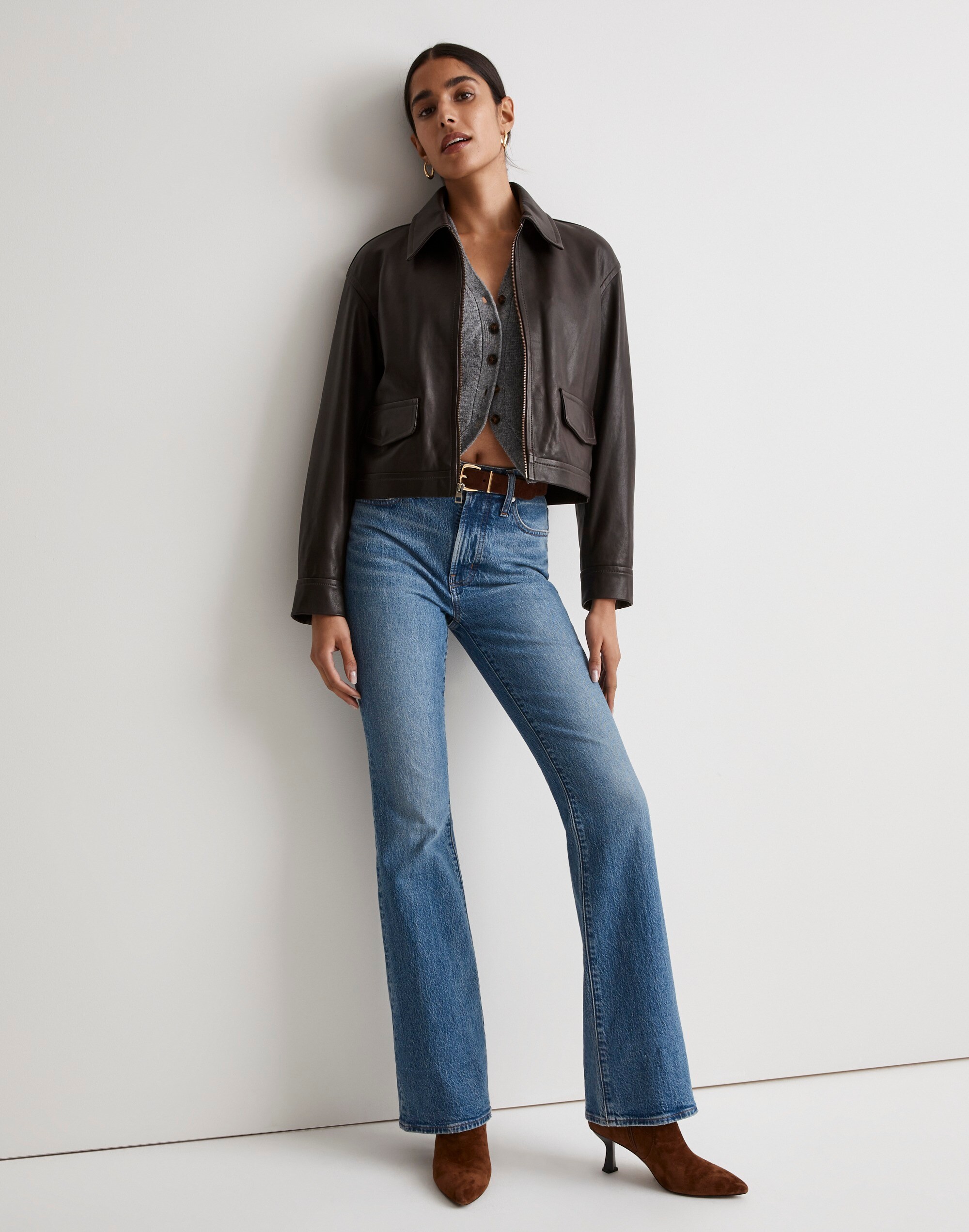 Leather Cropped Jacket