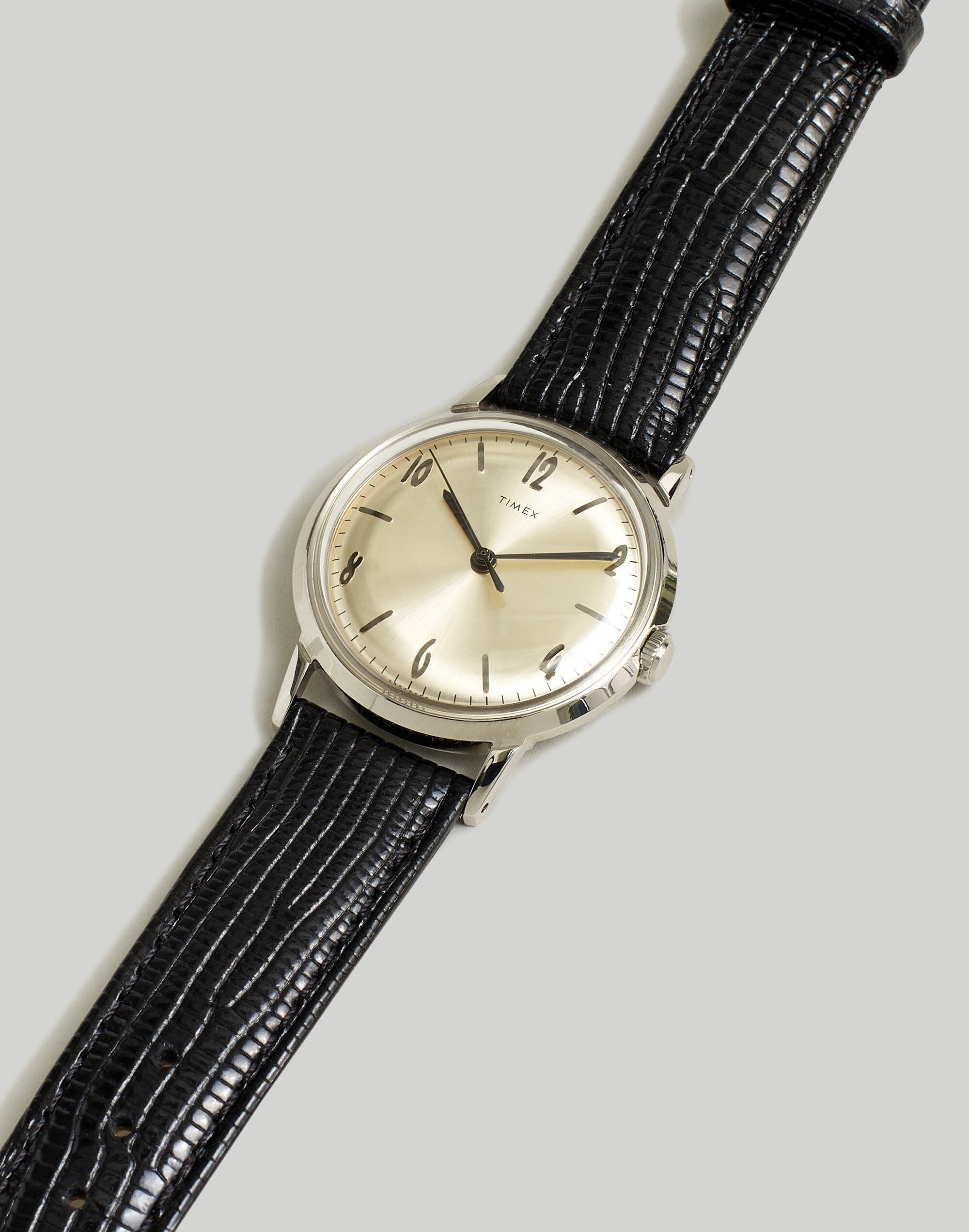 Timex Marlin&reg; Hand-Wound 34mm Leather Strap Watch