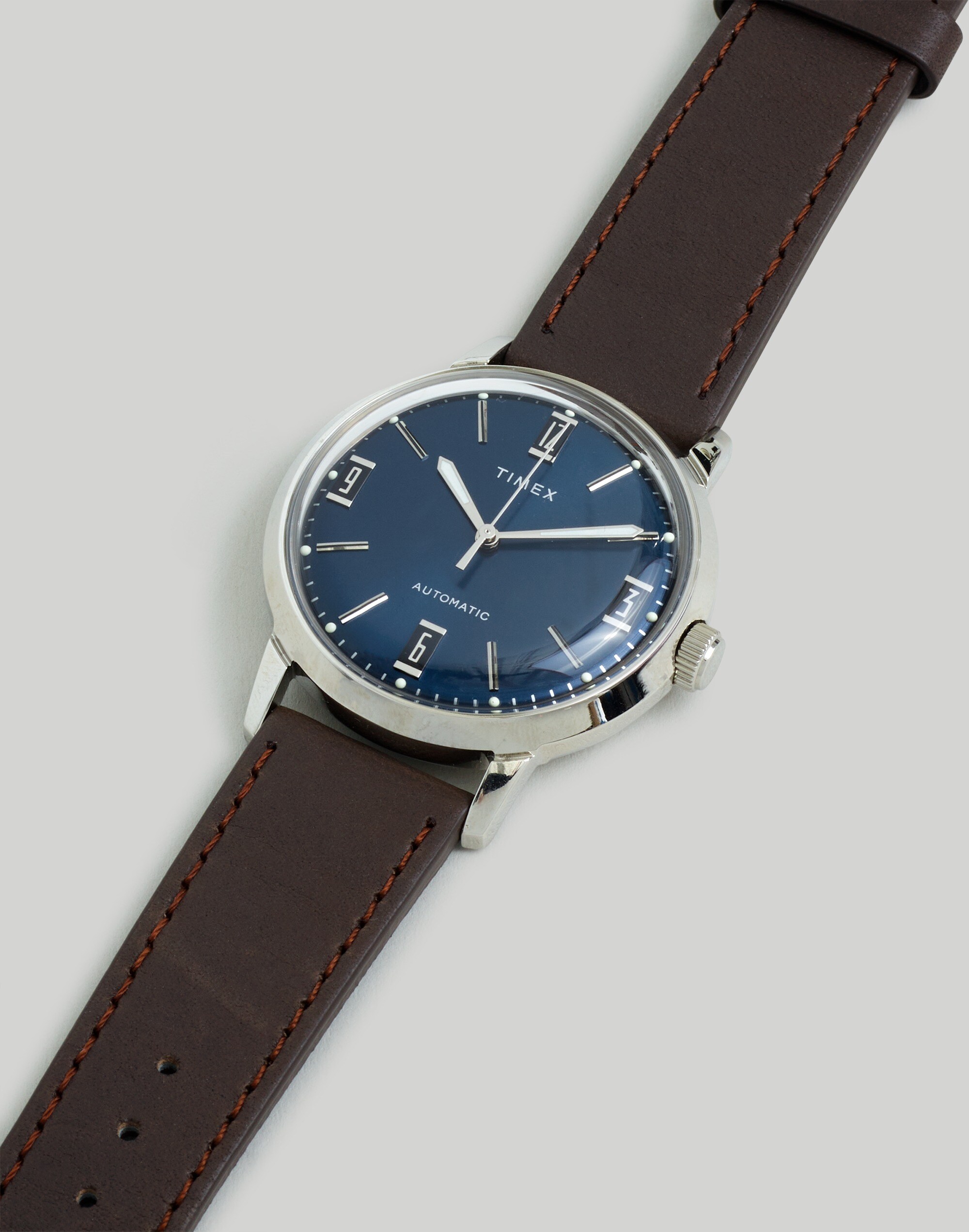Timex Marlin&reg; Automatic 40mm Leather Strap Watch