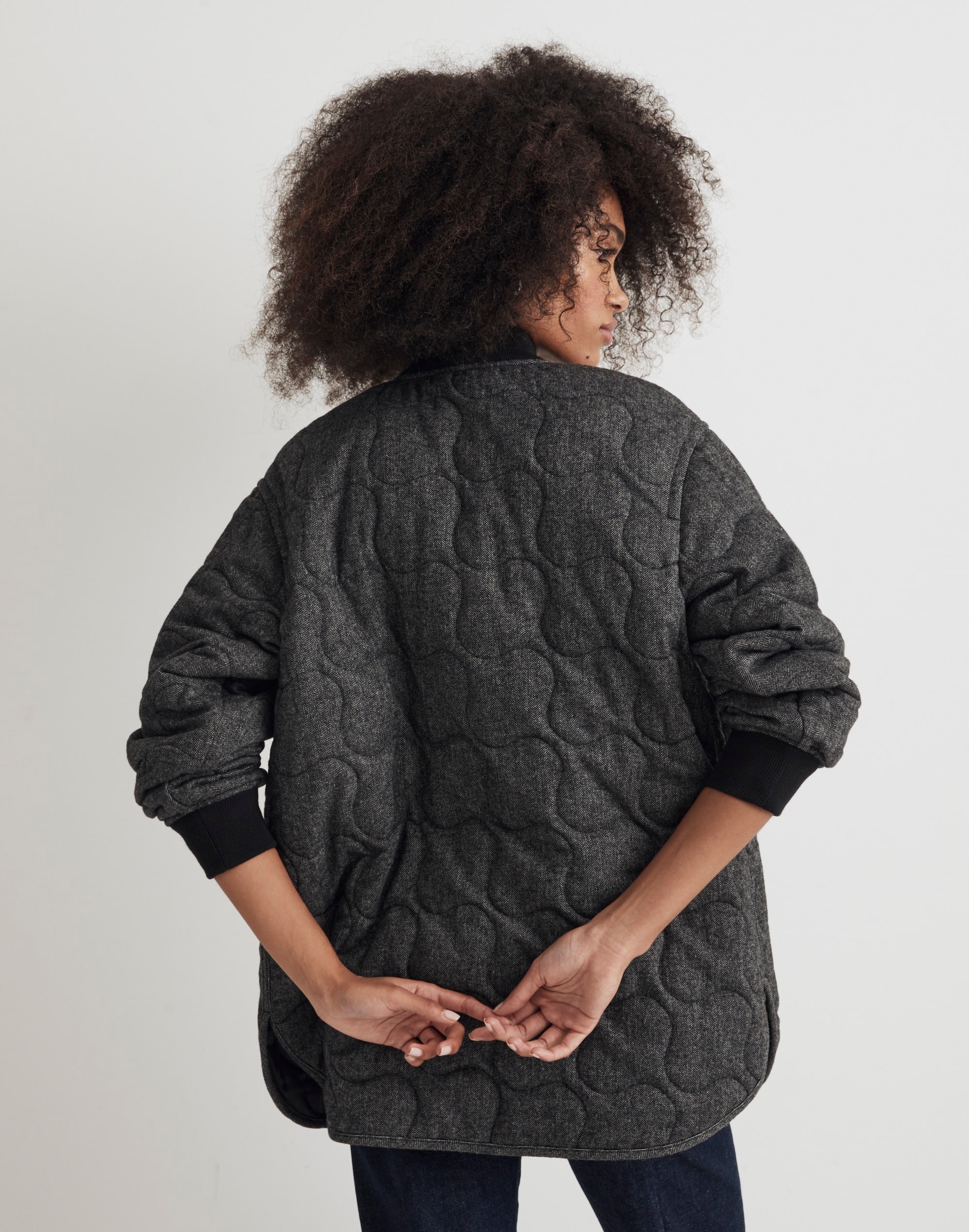 Quilted Oversized Bomber Jacket