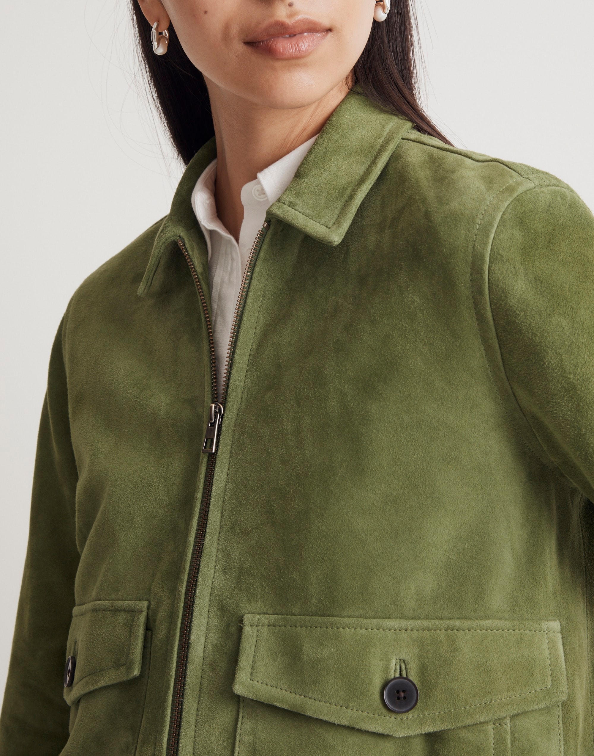 Suede Crop Shirt-Jacket