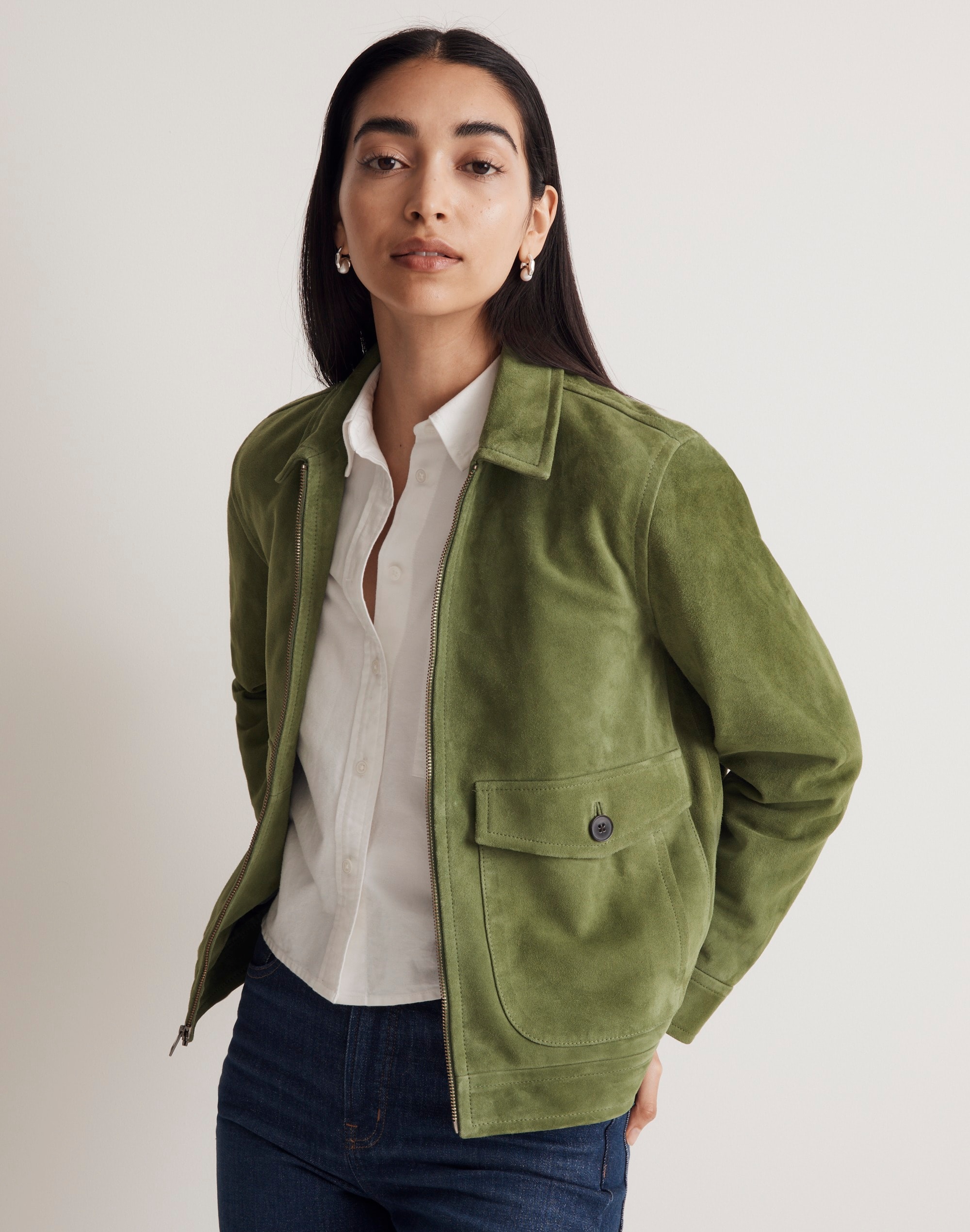 Suede Crop Shirt-Jacket