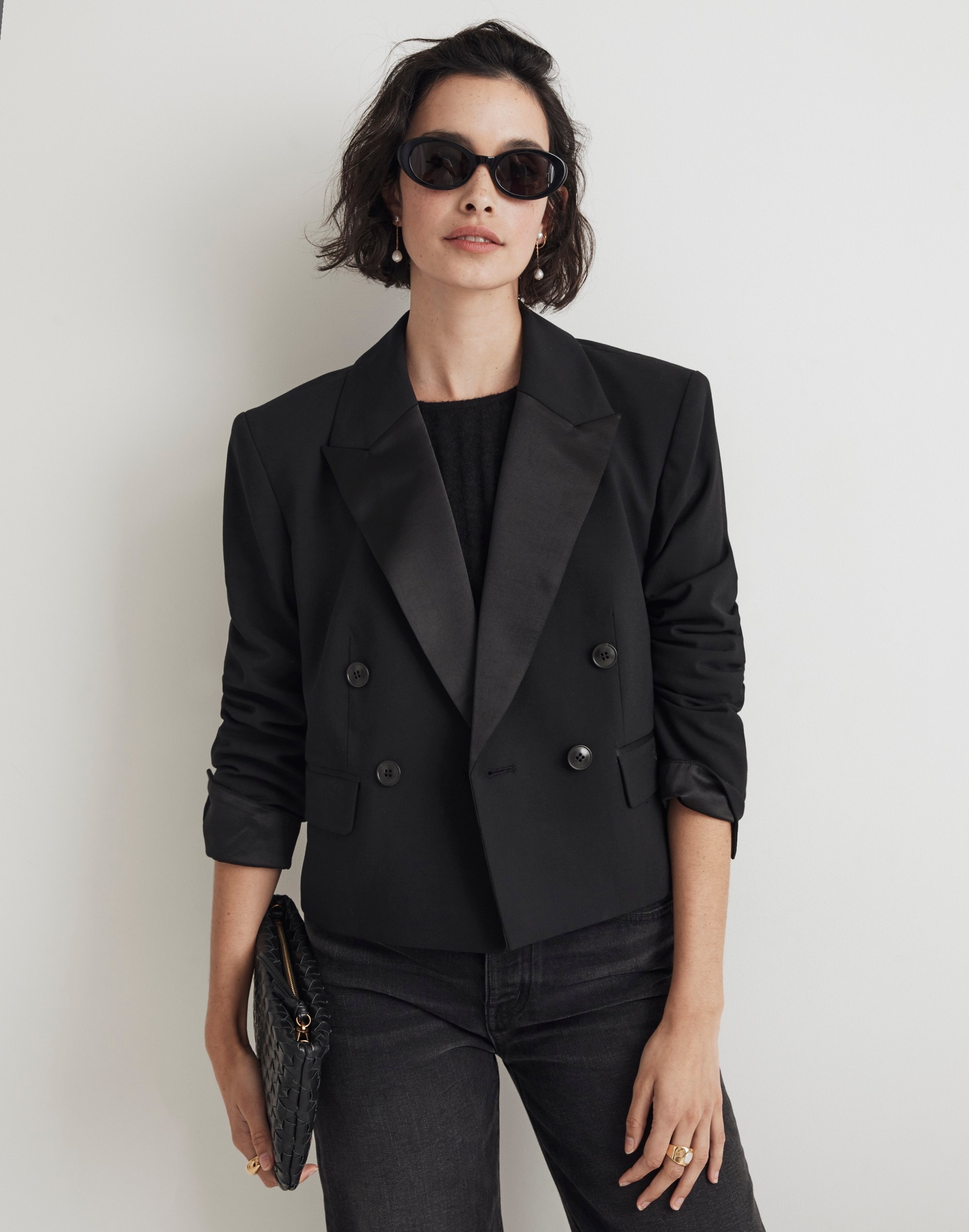 Cropped Tuxedo Blazer