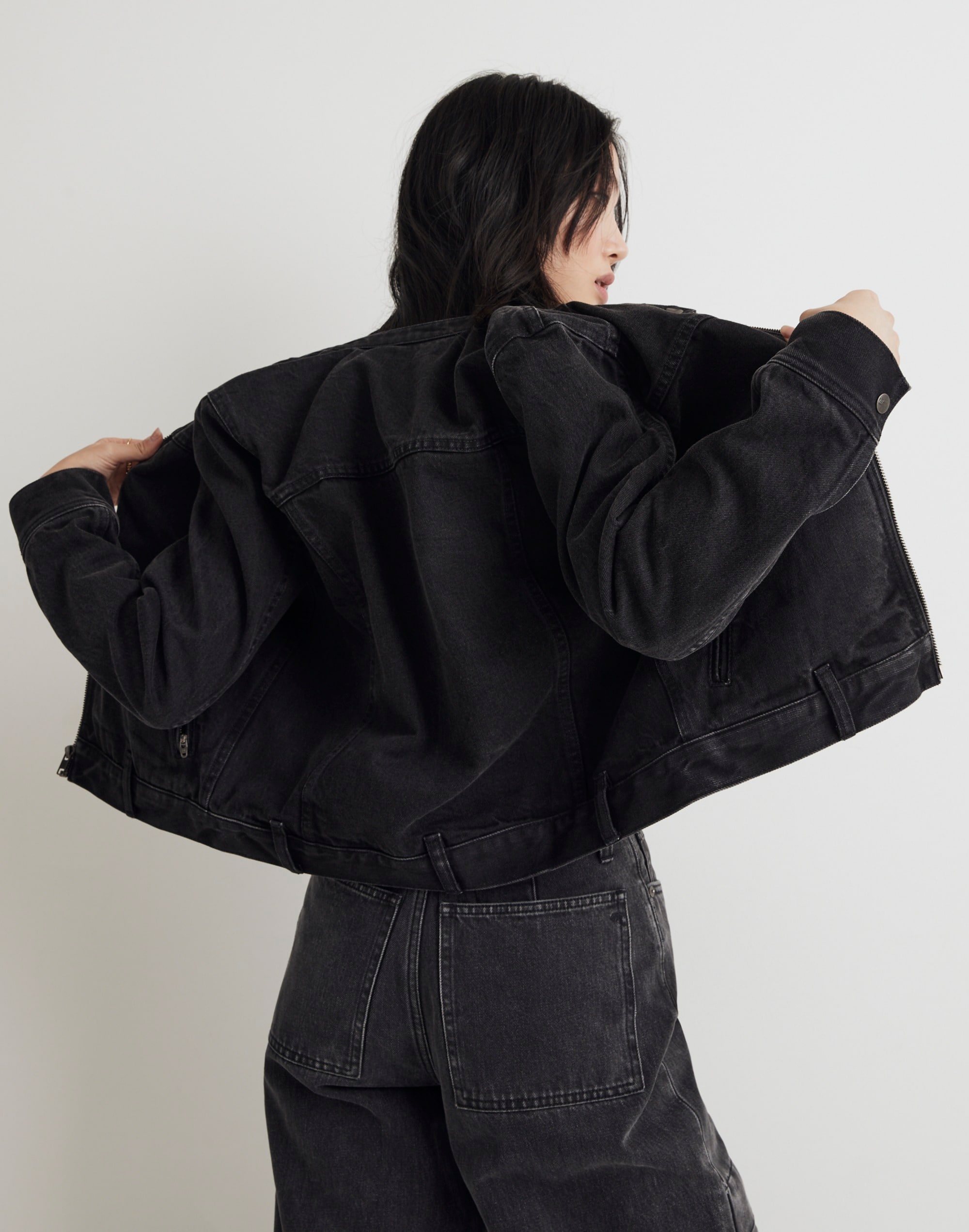 Denim Motorcycle Jacket in Lunar Wash