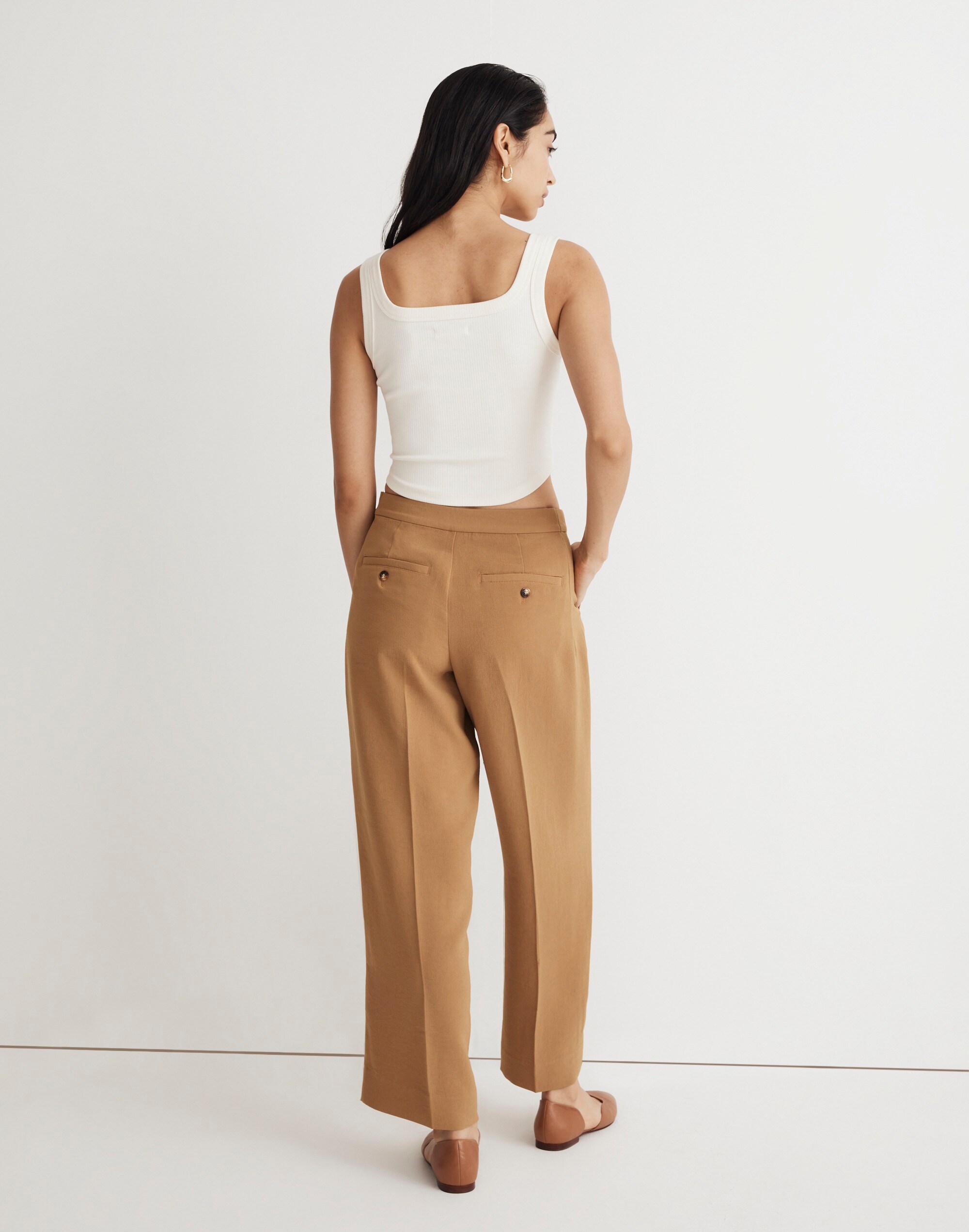 The Rosedale Low-Rise Straight Pant in Crepe
