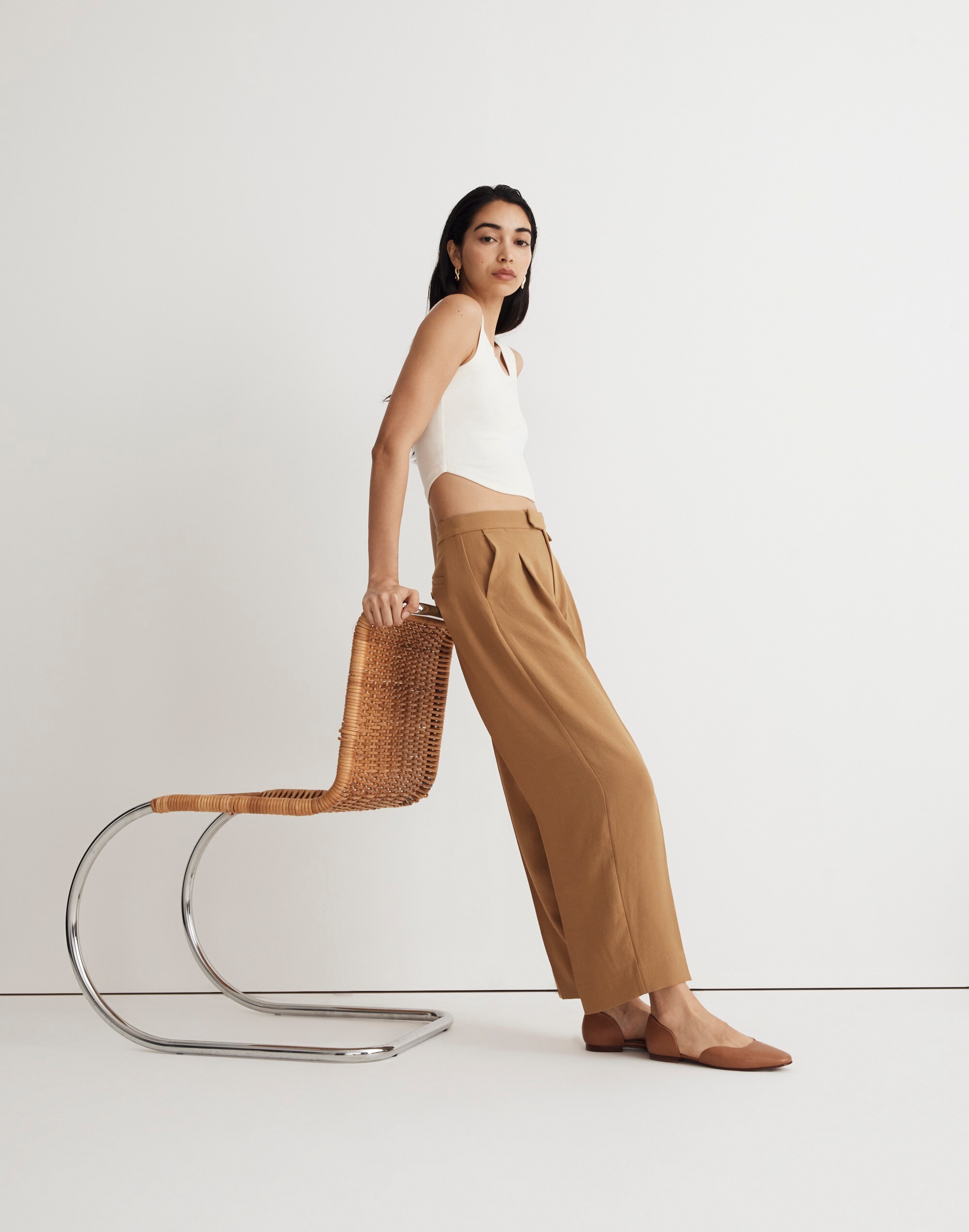 The Rosedale Low-Rise Straight Pant in Crepe