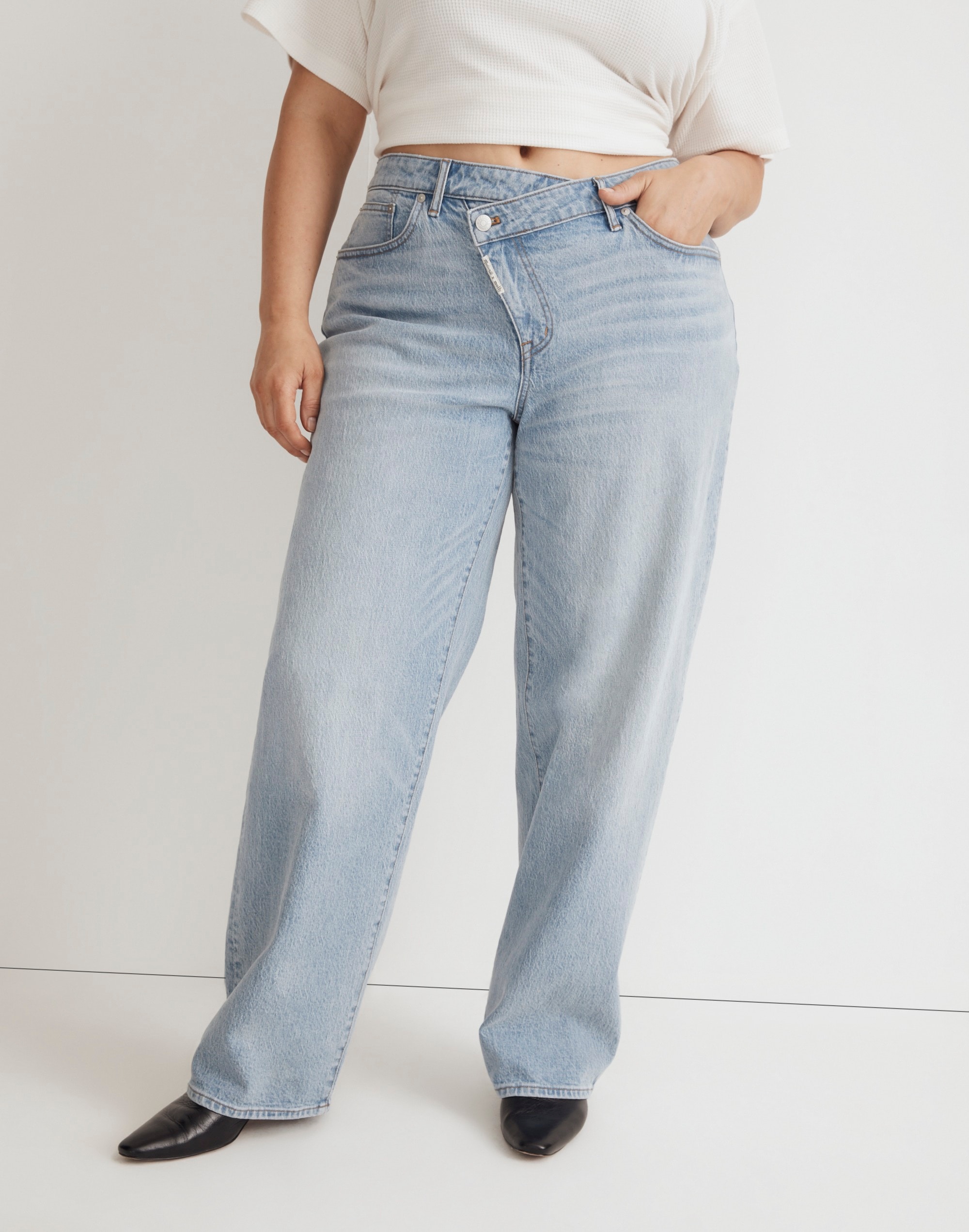Madewell x Molly Dickson Plus Crossover Baggy Straight Jeans