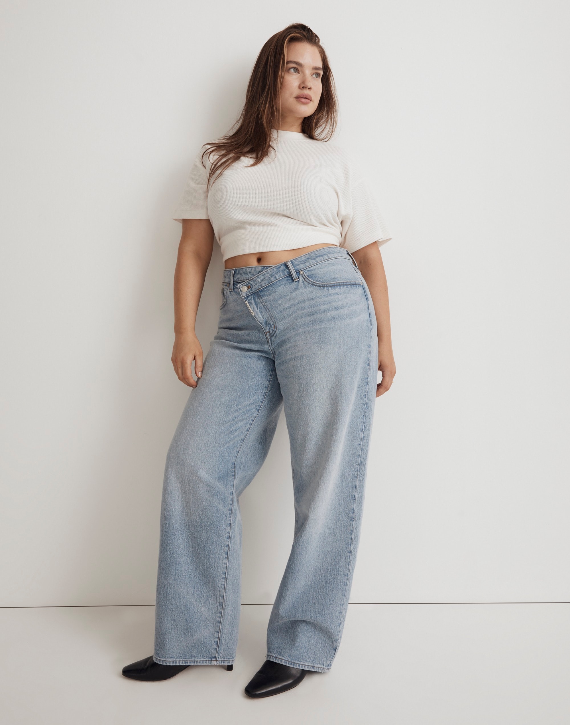 Madewell x Molly Dickson Plus Crossover Baggy Straight Jeans