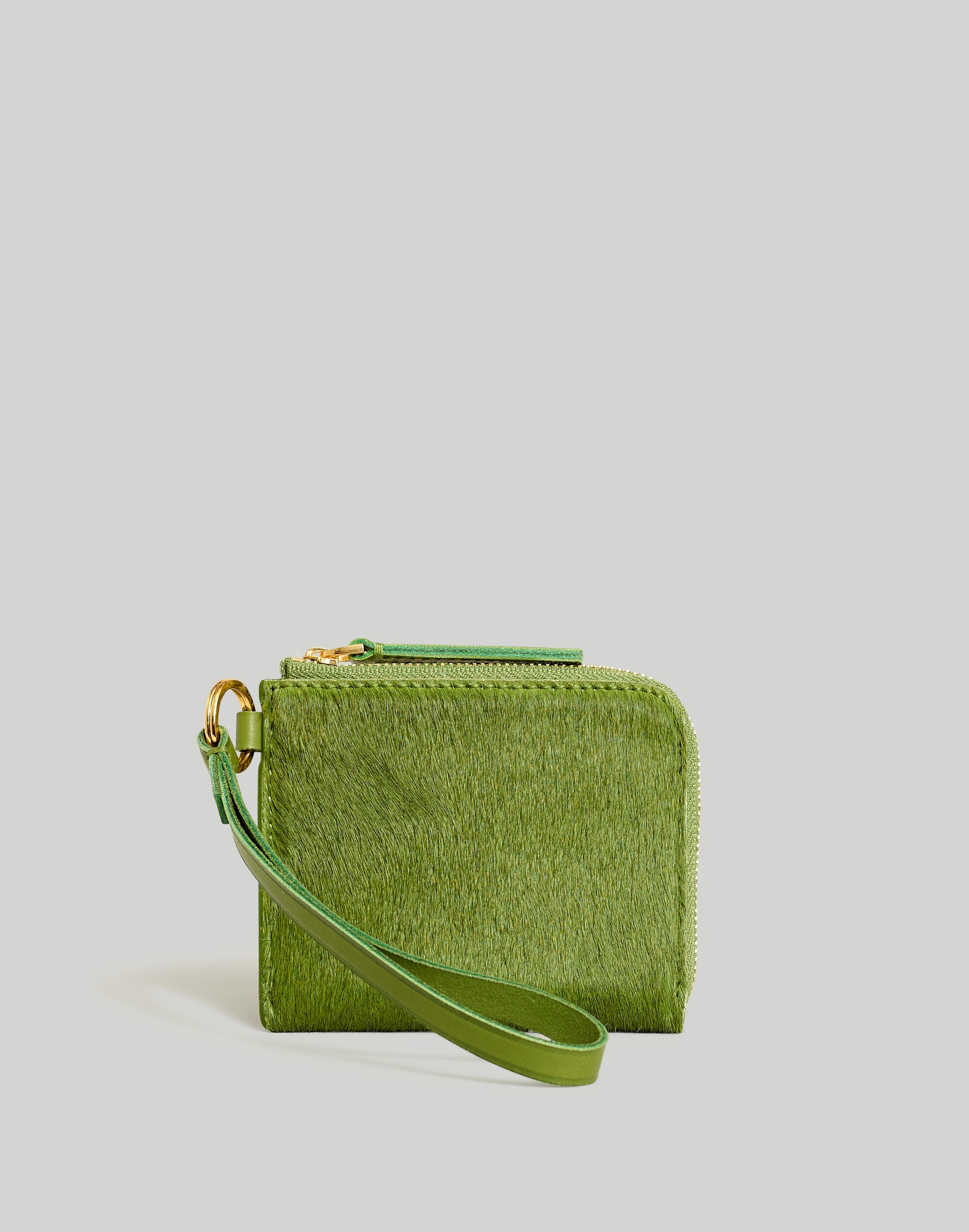 the essential small zip wallet in calf hair