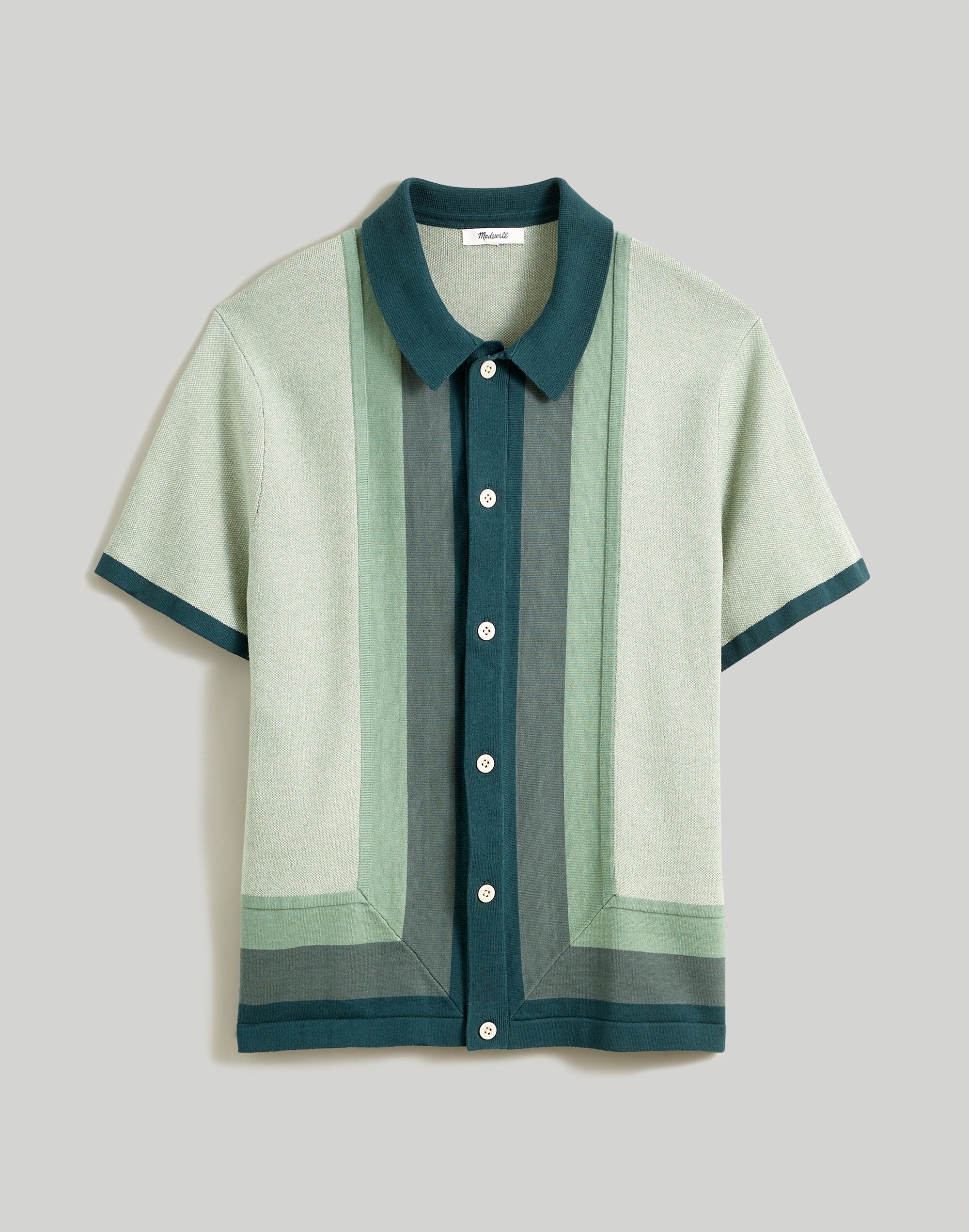 Button-Up Short-Sleeve Sweater Polo
